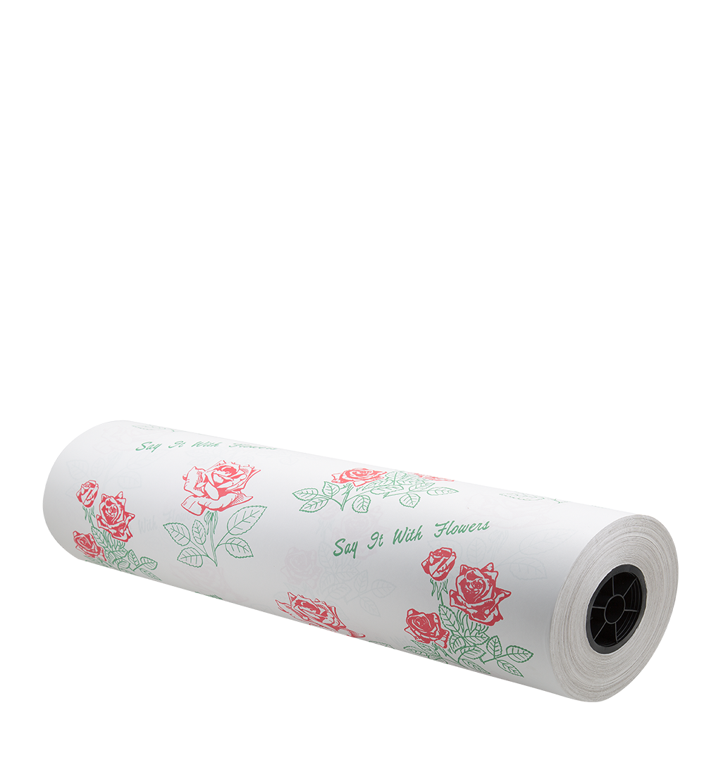 ROSE SAY IT WITH FLOWERS PAPER - 30" - White/Red