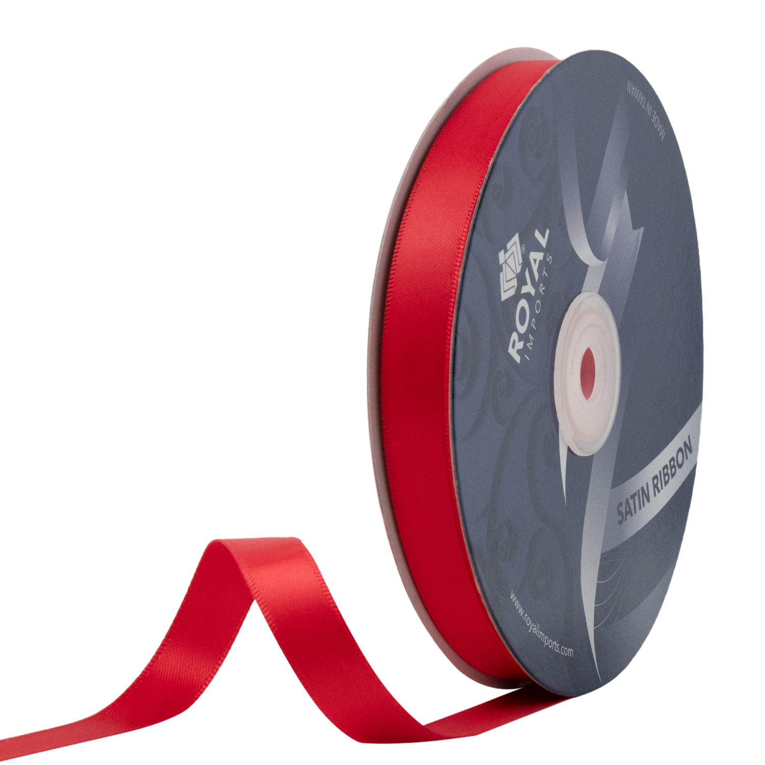 DOUBLE FACED SATIN RIBBON | 50-Yards Per Roll - 1/2" - Red