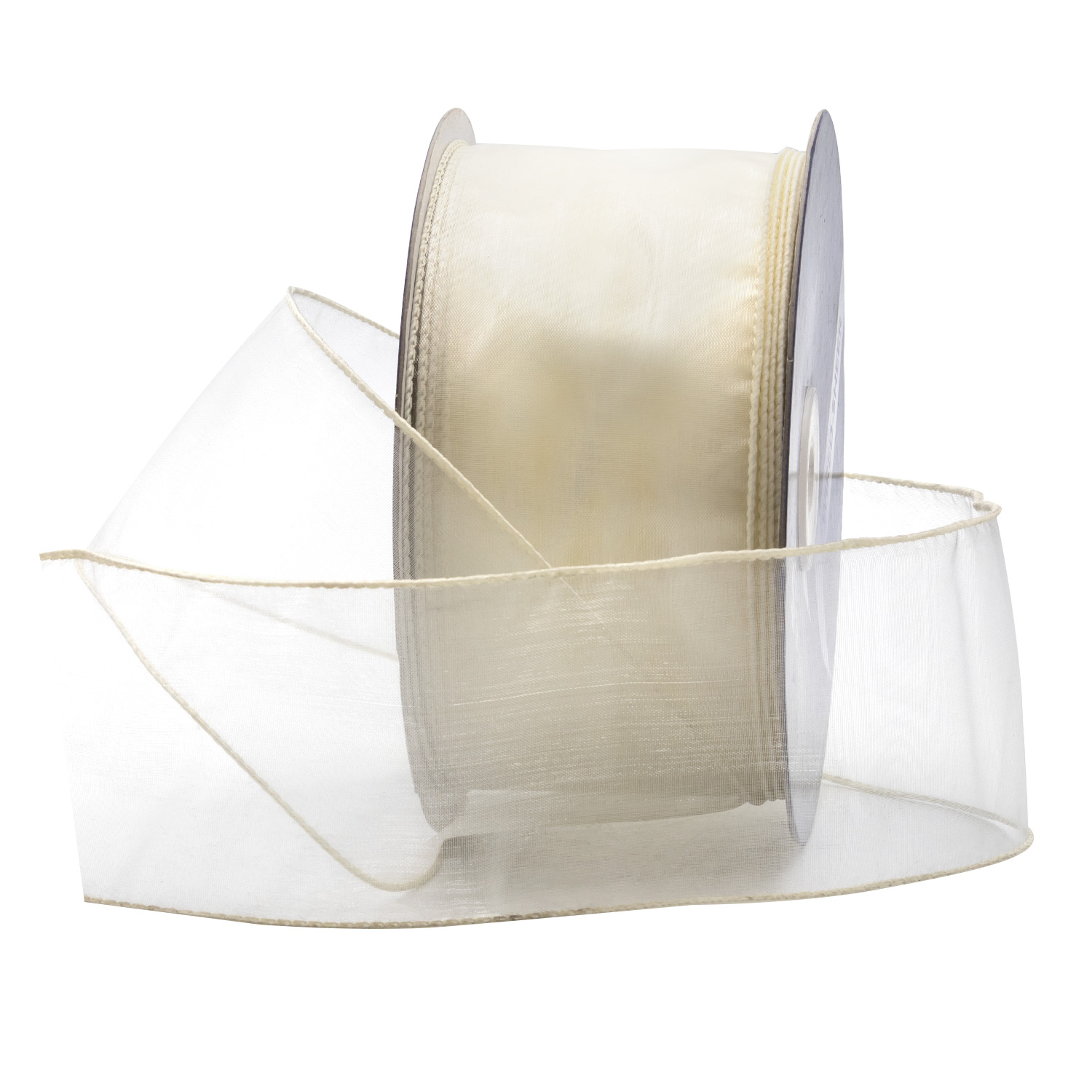 WIRED SHEER RIBBON | 50-Yards per Roll - 2 1/2" - Ivory