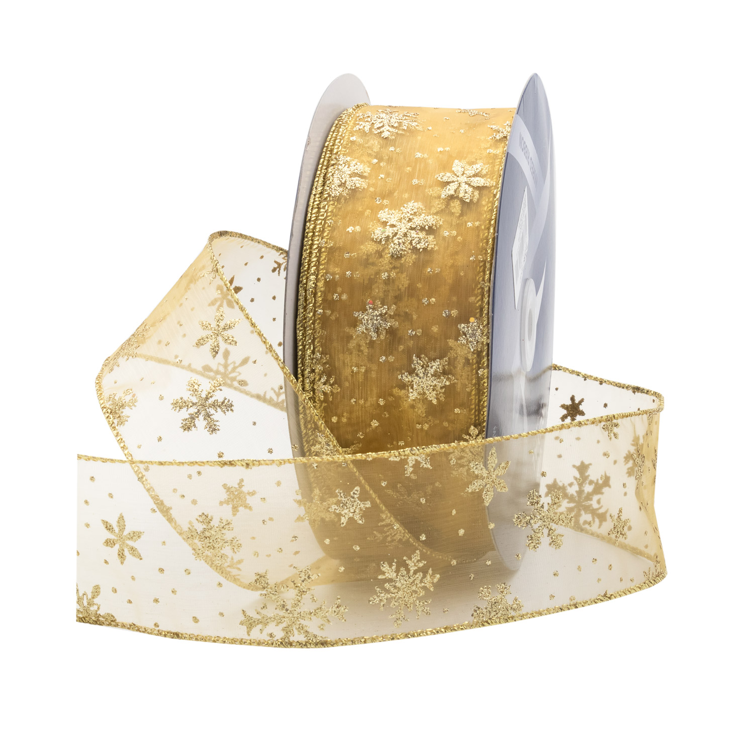 SNOWFLAKE RIBBON | 50-Yards per Roll - Gold