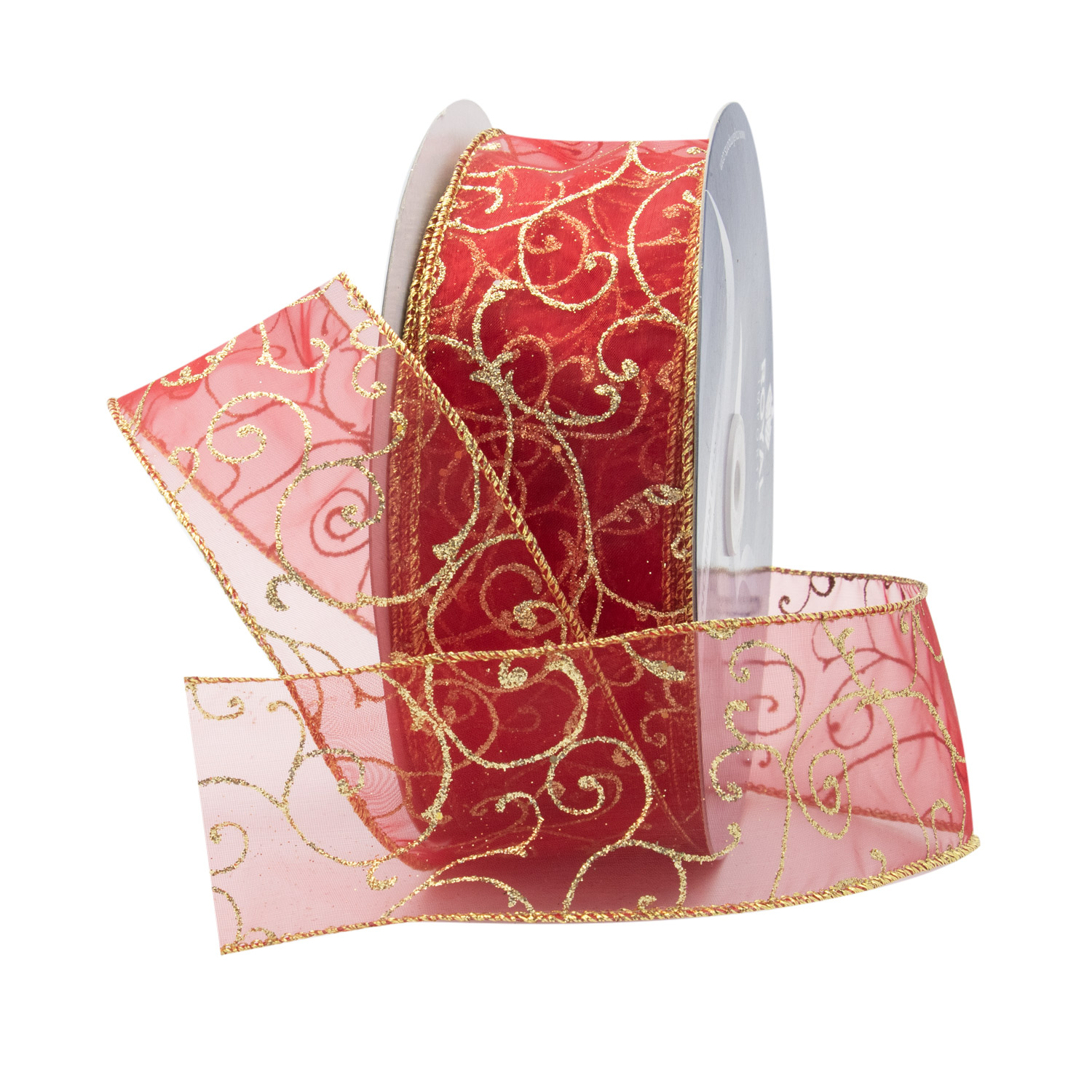 SWIRL RIBBON | 50-Yards per Roll - Red/Gold