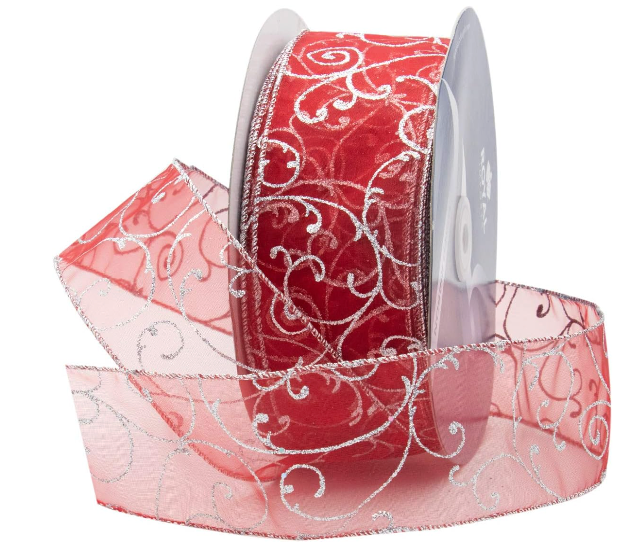 SWIRL RIBBON | 50-Yards per Roll - Red/Silver