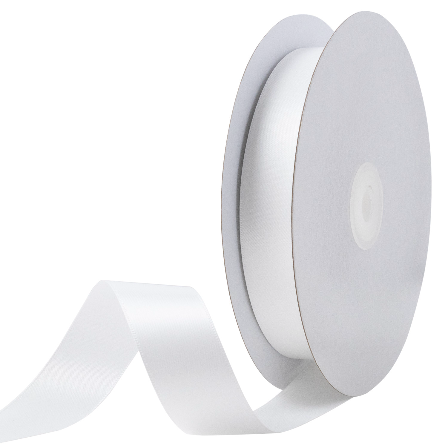 DOUBLE FACED SATIN RIBBON | 50-Yards Per Roll - 1" - White