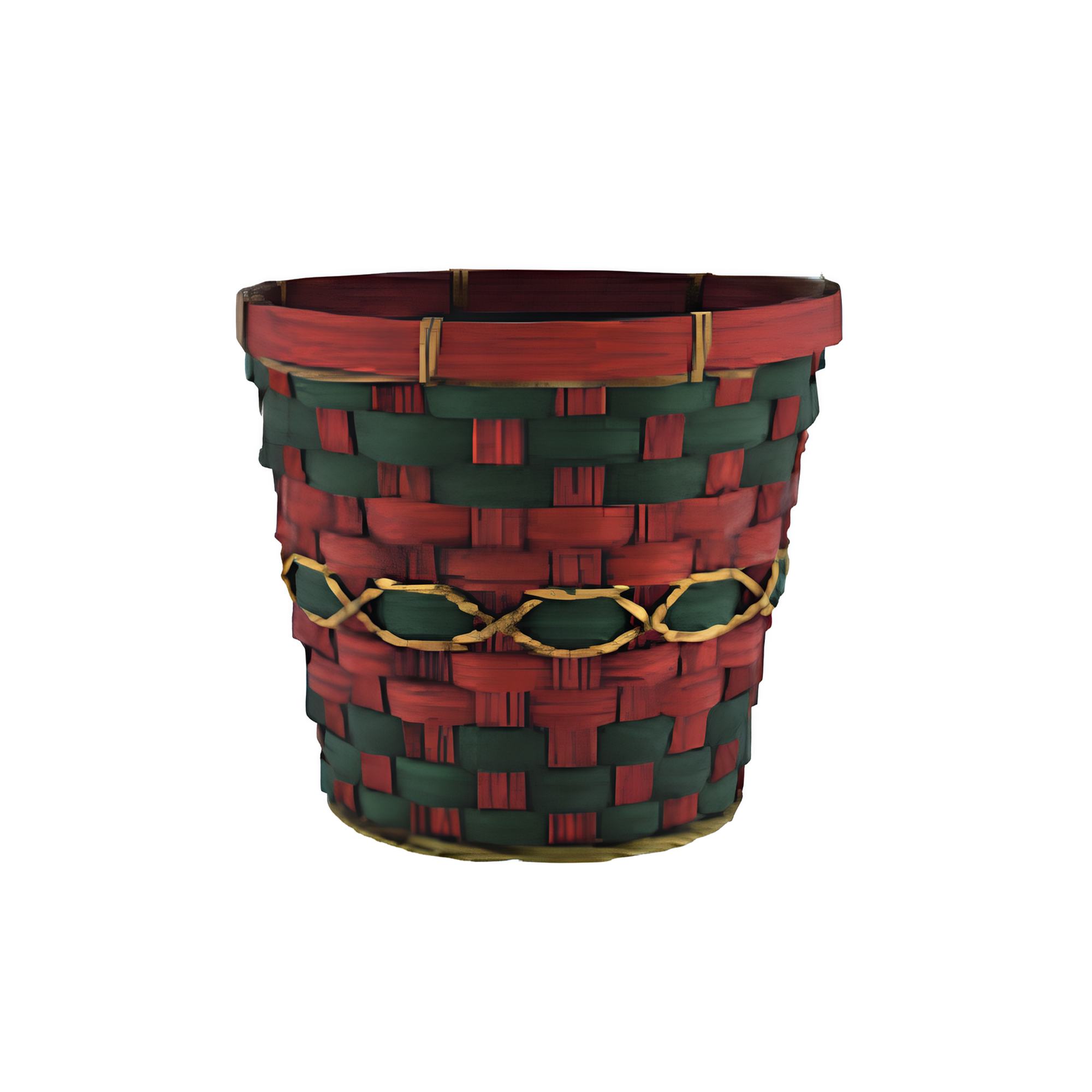 XMAS PATTERN BAMBOO POT COVER WITH LINER - 10"