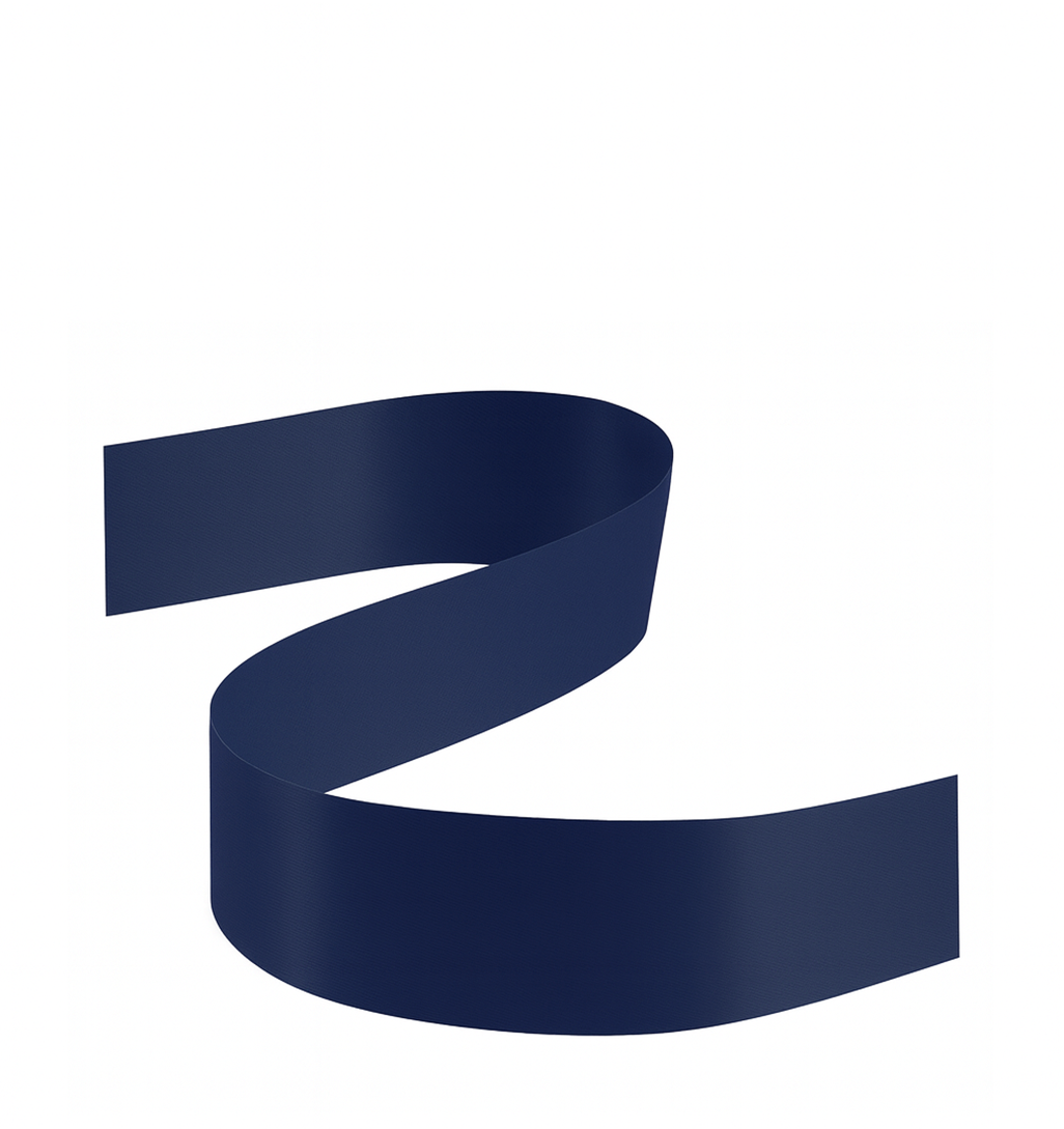 DOUBLE FACED SATIN RIBBON | 50-Yards Per Roll - 1 1/2" - Navy Blue