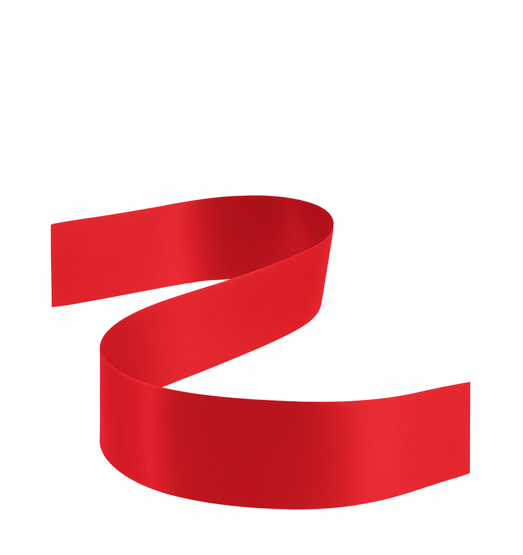 DOUBLE FACED SATIN RIBBON | 50-Yards Per Roll - 1 1/2" - Red