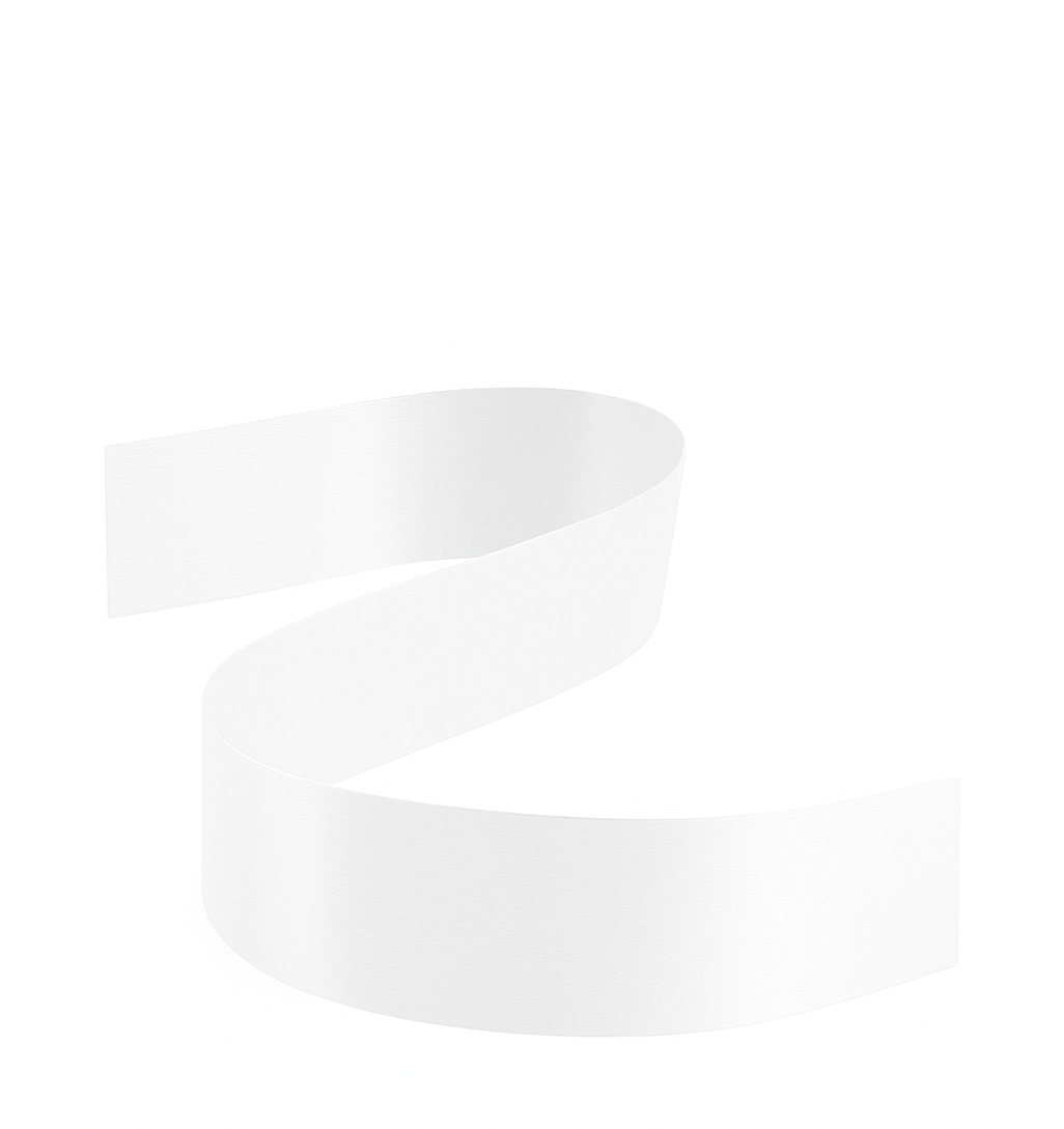 DOUBLE FACED SATIN RIBBON | 50-Yards Per Roll - 1 1/2" - White