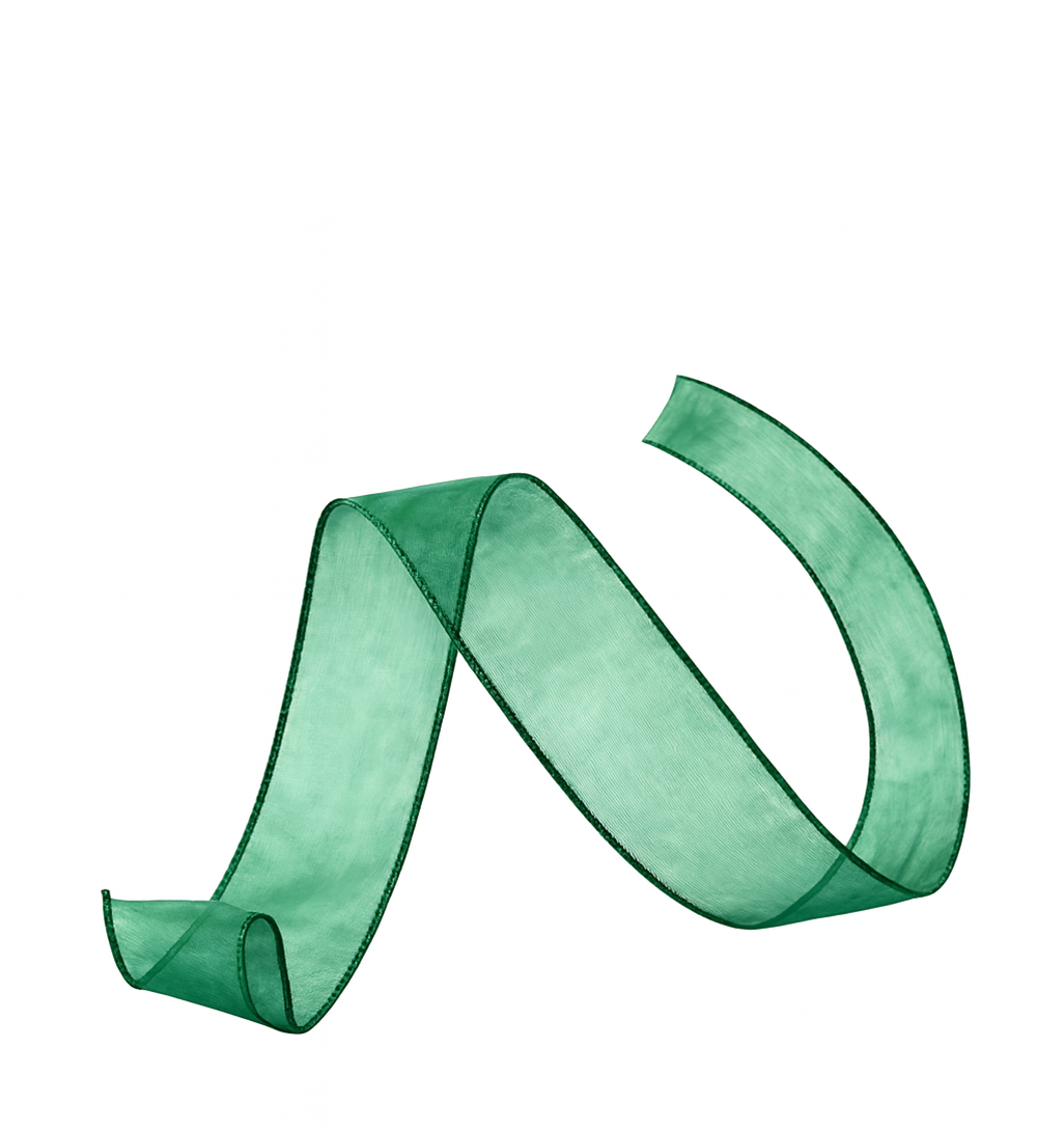 WIRED SHEER RIBBON | 50-Yards per Roll - 1 1/2" - Dark Green