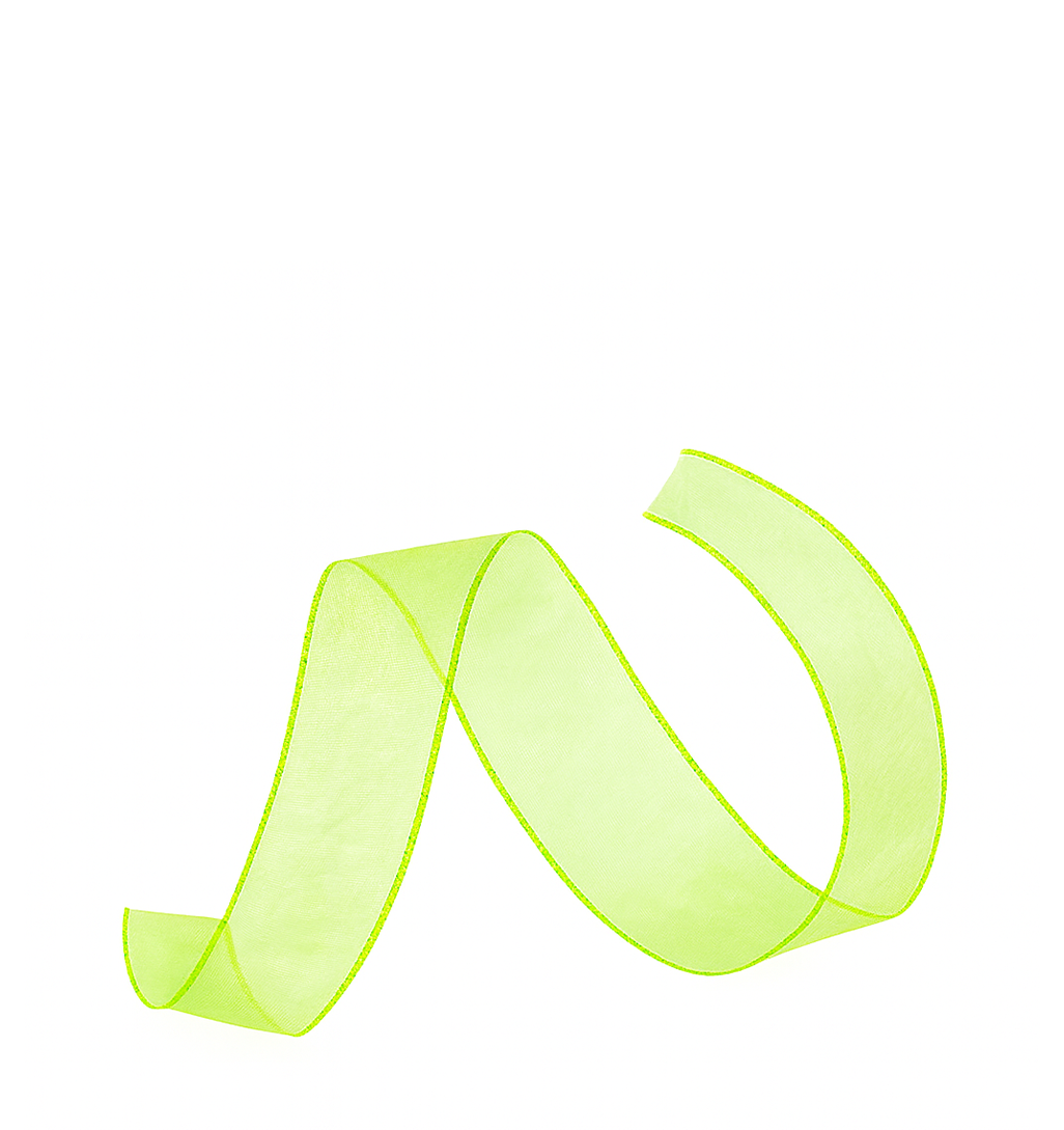 WIRED SHEER RIBBON | 50-Yards per Roll - 1 1/2" - Lime