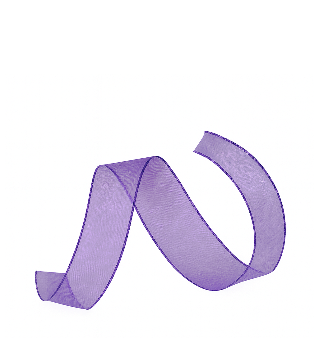 WIRED SHEER RIBBON | 50-Yards per Roll - 1 1/2" - Purple