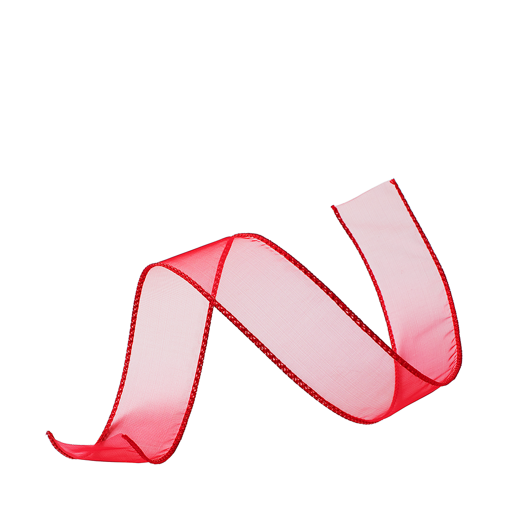WIRED SHEER RIBBON | 50-Yards per Roll - 1 1/2" - Red