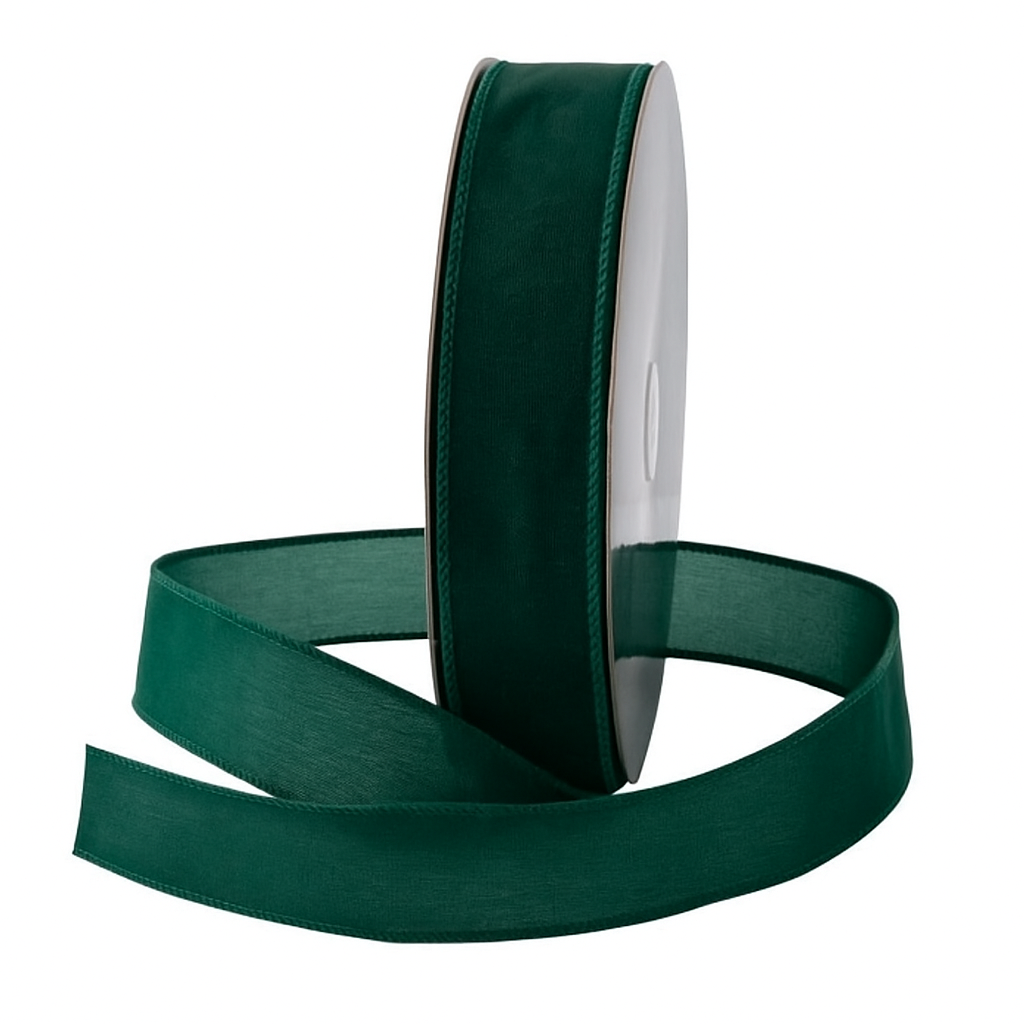 WIRED VELVET RIBBON - 1 1/2" - Green - 25-Yards per Roll/ 12-Rolls per Case
