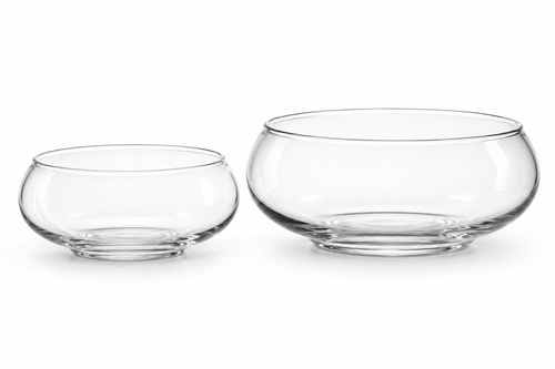 8" X 3" & 9.5" X 4" BASIN VASE, SET OF 2