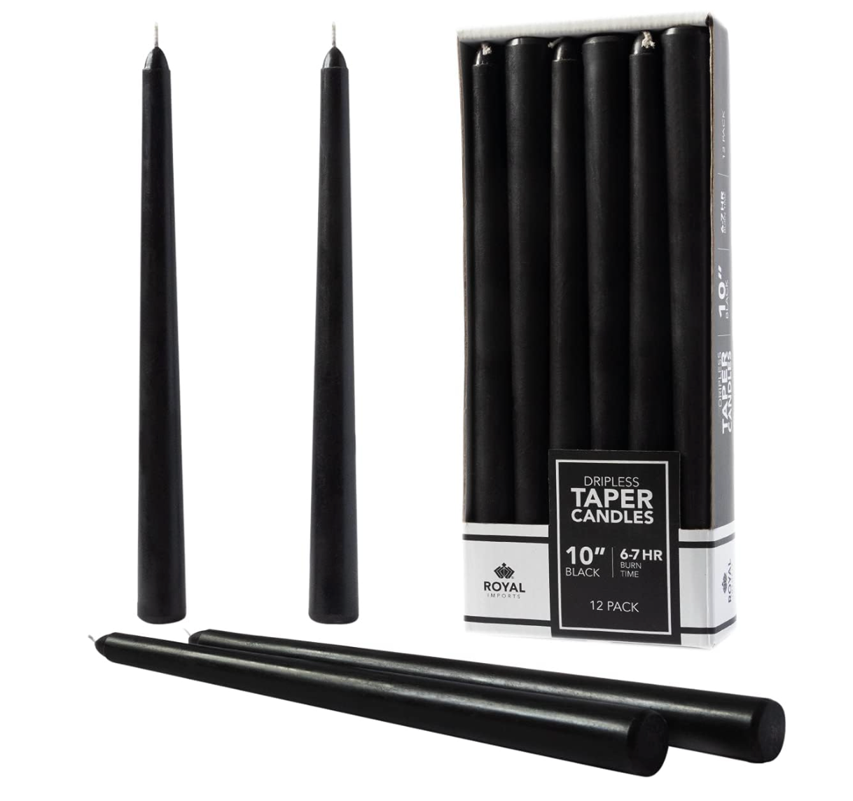 TAPER CANDLE - 0.8" × 10" - Black