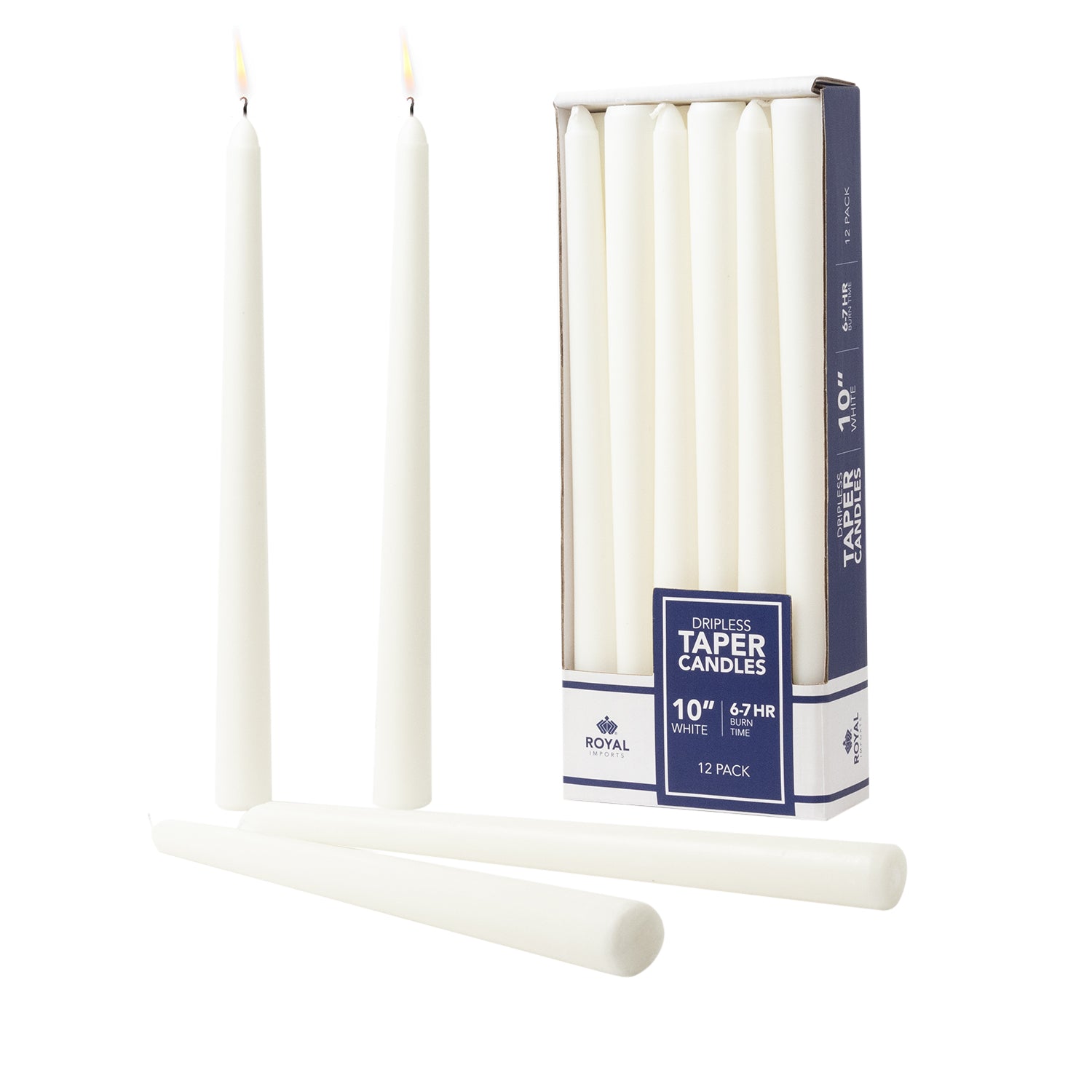 TAPER CANDLE - 0.8" × 10" - White