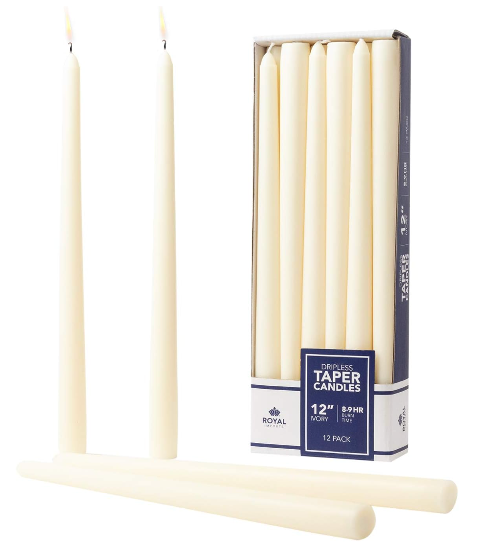 TAPER CANDLE - 0.8" × 12" - Ivory