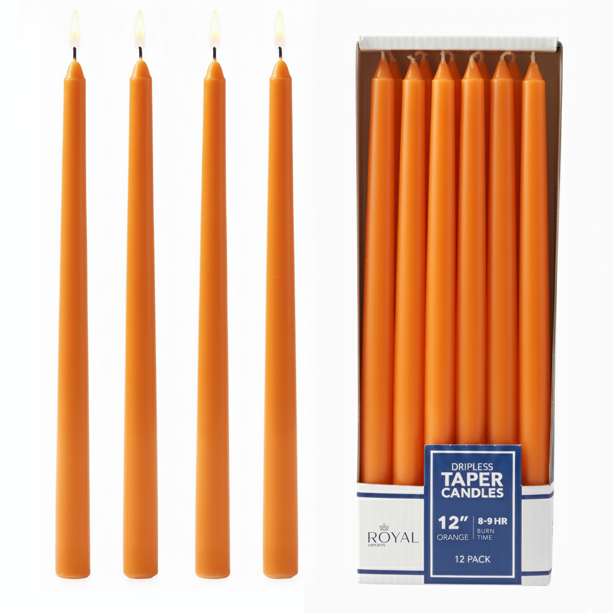 TAPER CANDLE - 0.8" × 12" - Orange