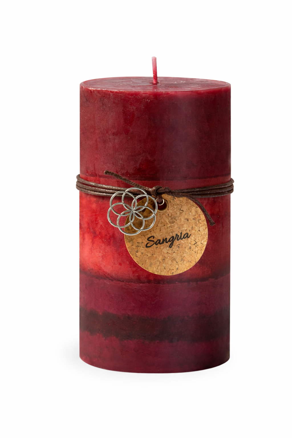 PILLAR CANDLE - 3" × 6" - 3-Tone Sangria - 6-Piece per Pack