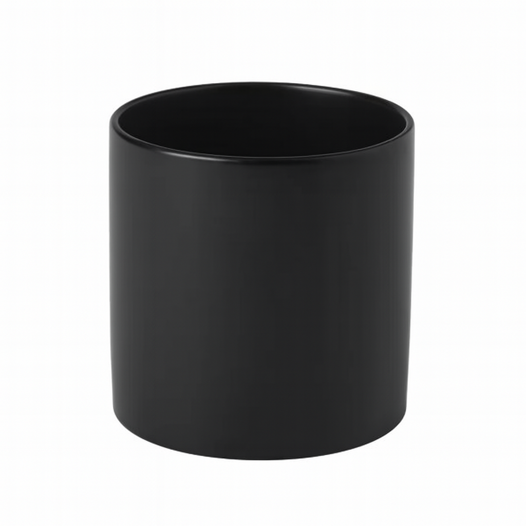 CERAMIC CYLINDER VASE - 5" × 5" - Black