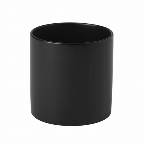 CERAMIC CYLINDER VASE - 5" × 5" - Black