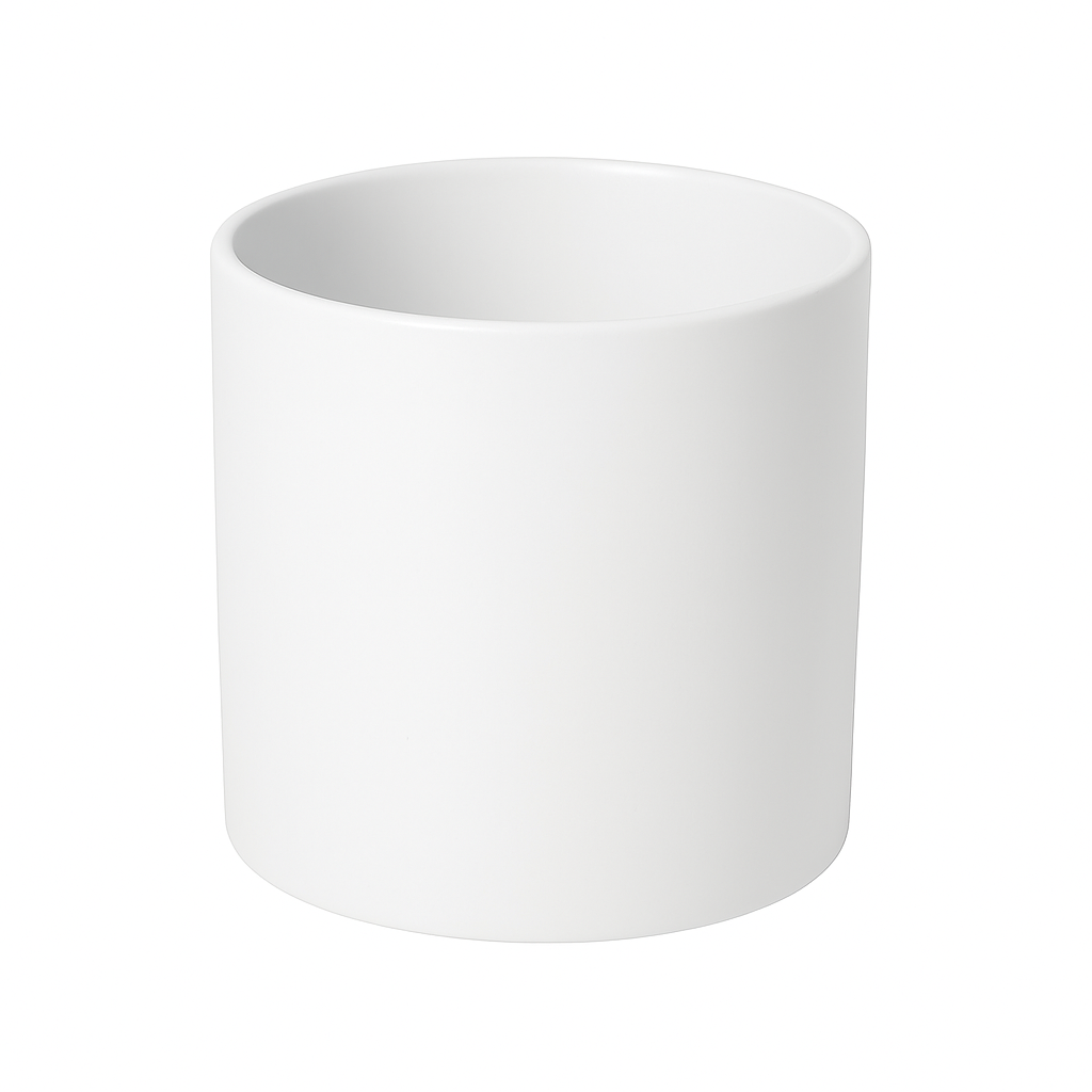 CERAMIC CYLINDER VASE - 5" × 5" - White