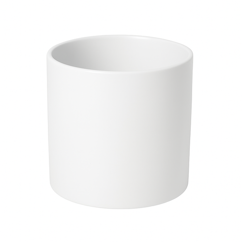 CERAMIC CYLINDER VASE - 5" × 5" - White