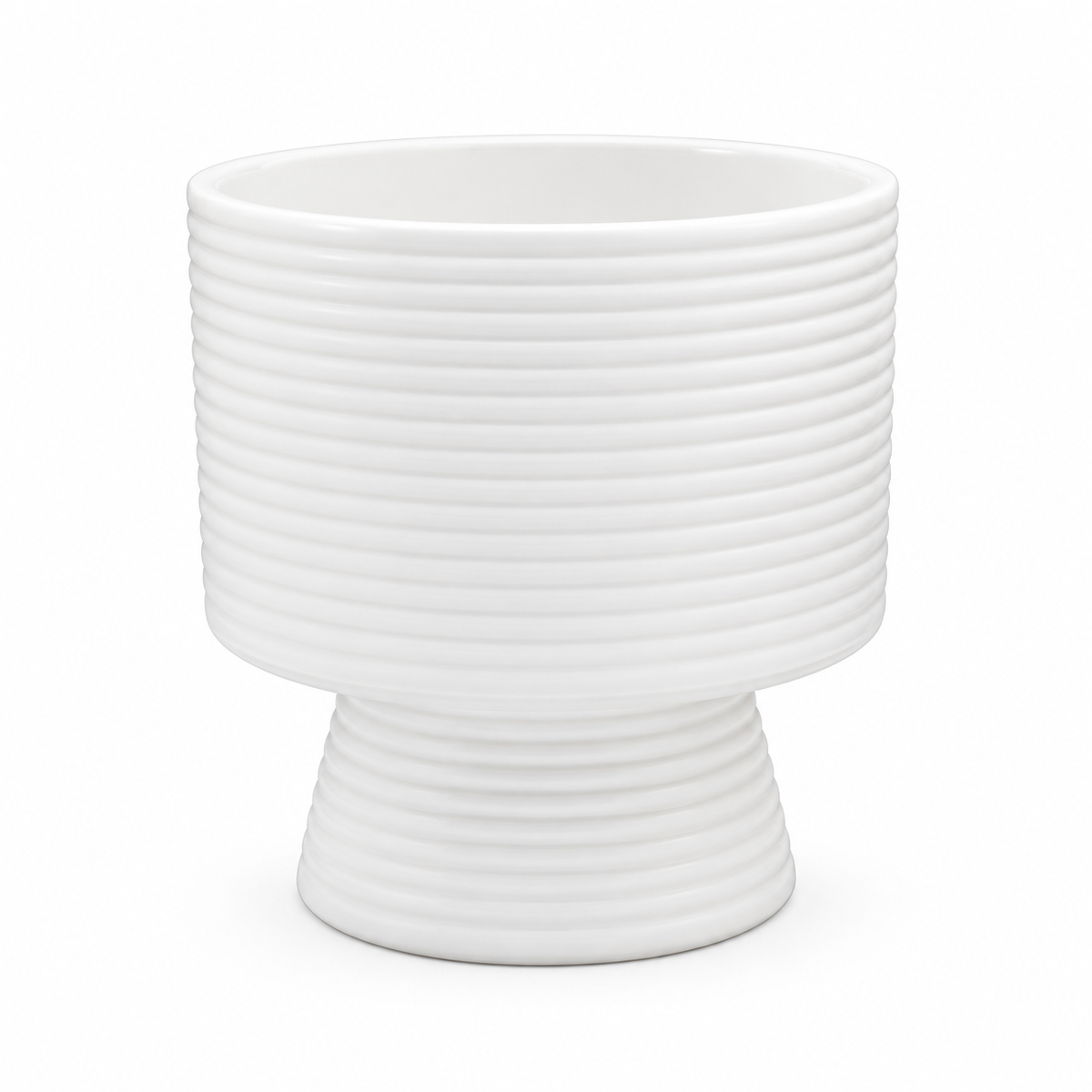 RIBBED CYLINDER PED VASE
