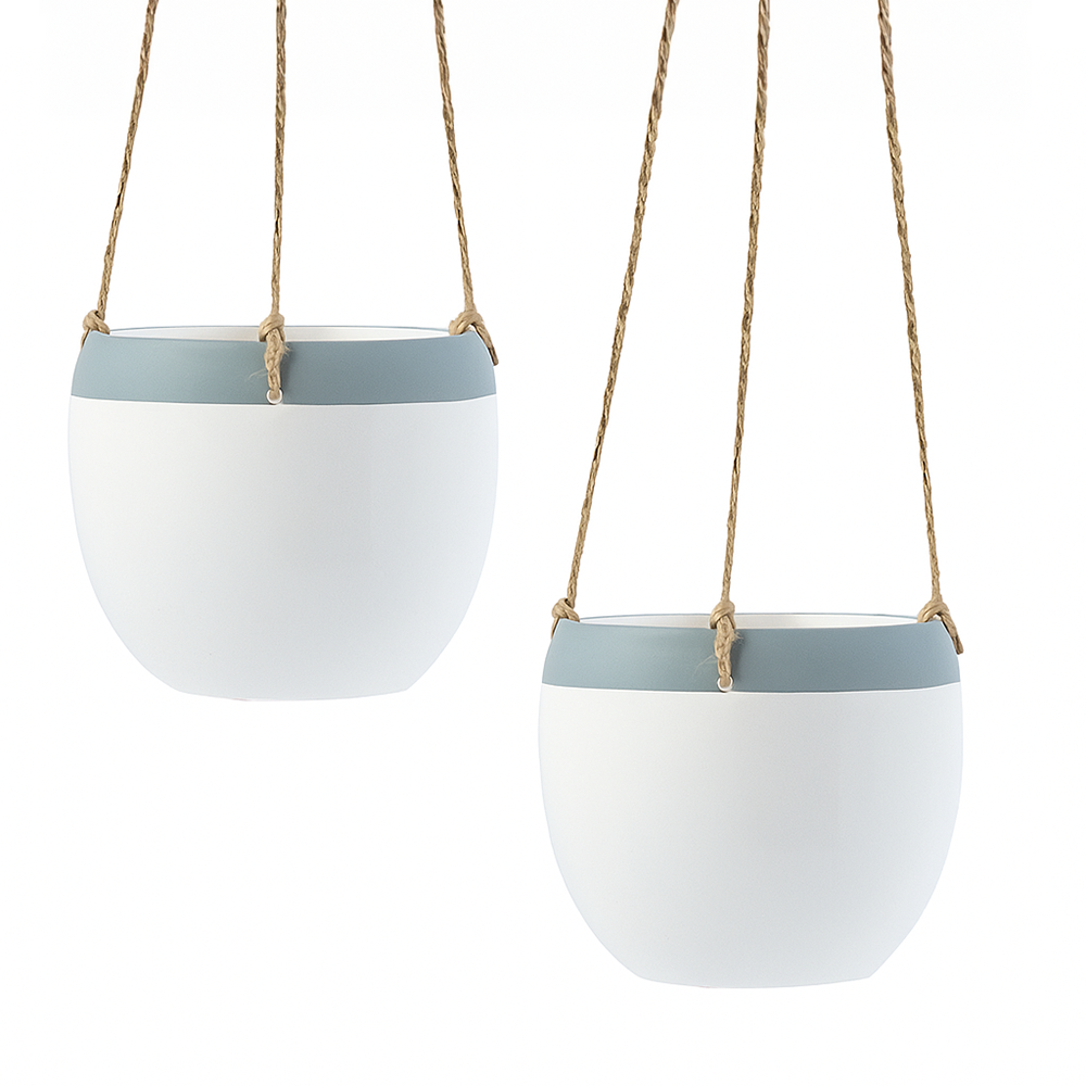 2-TONE HANGING PLANTER, SET OF 2
