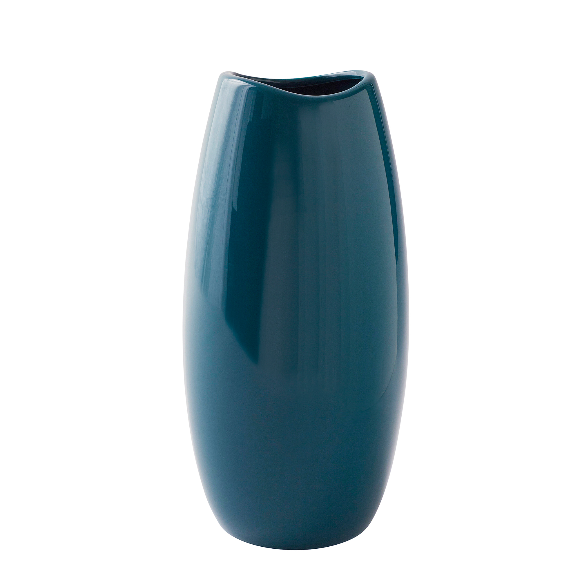 DARK TURQUOISE SLIM OVAL VASE