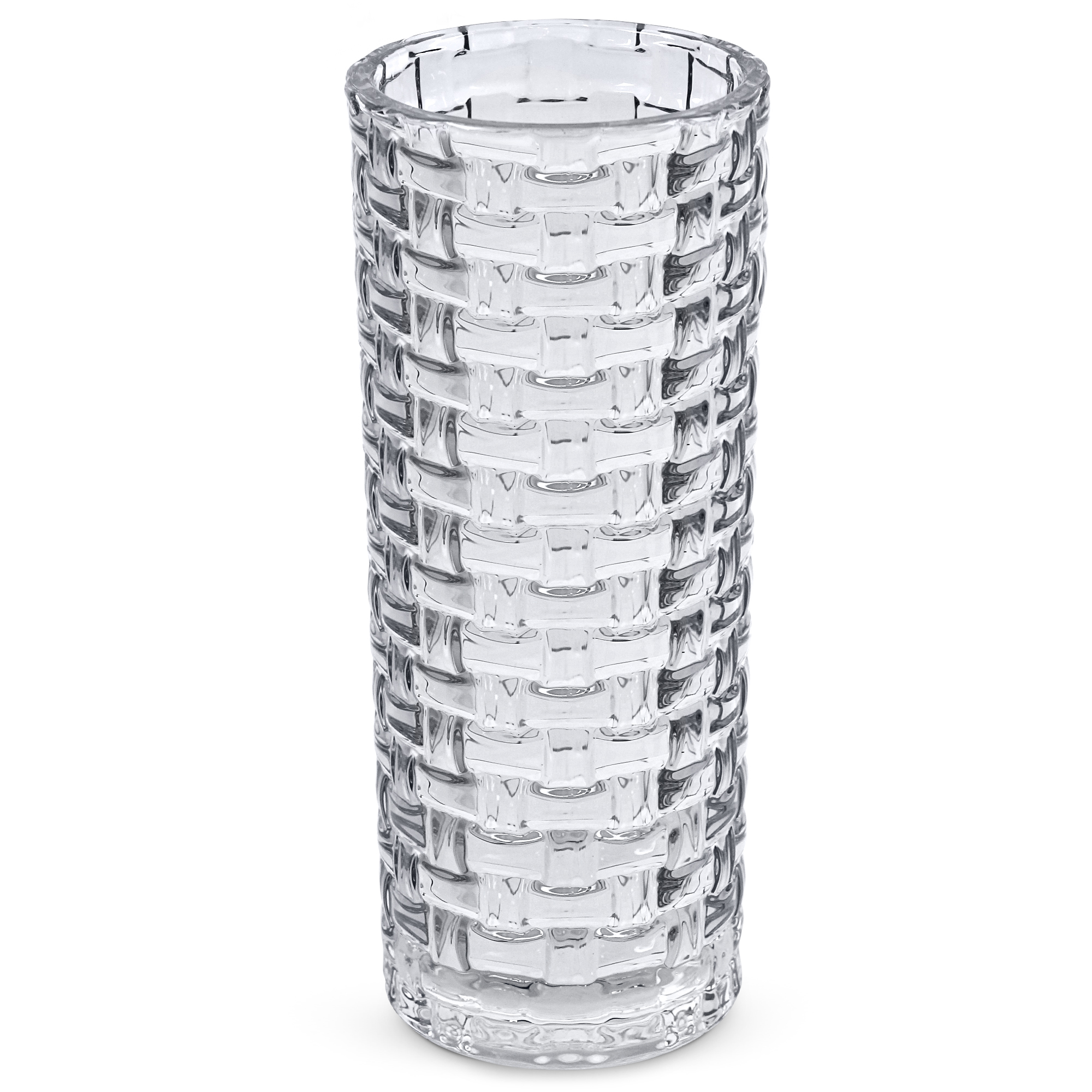 WEAVE PATTERN CRYSTAL VASE
