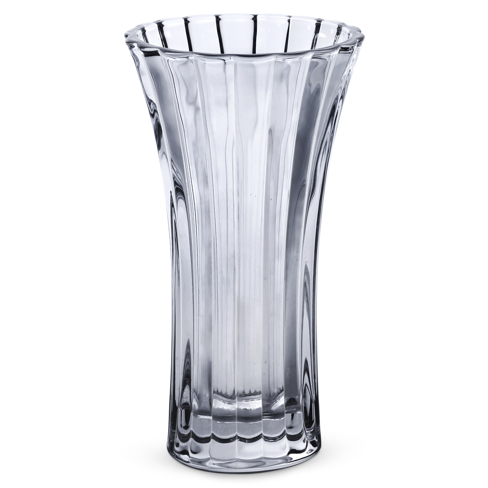 RIBBED COLUMN CRYSTAL VASE
