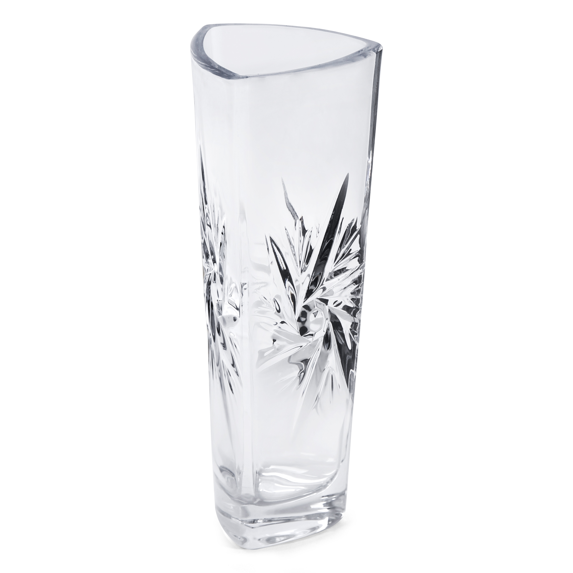TRIANGULAR CRYSTAL BUD VASE