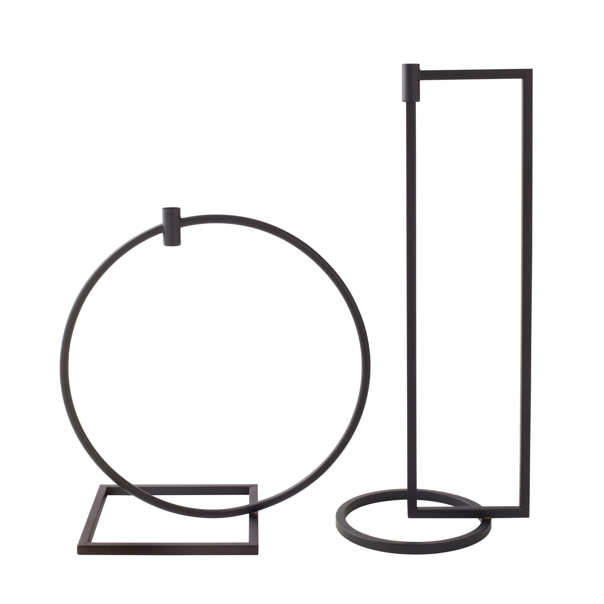 RING & TALL RECTANGLE, SET OF 2 - Black