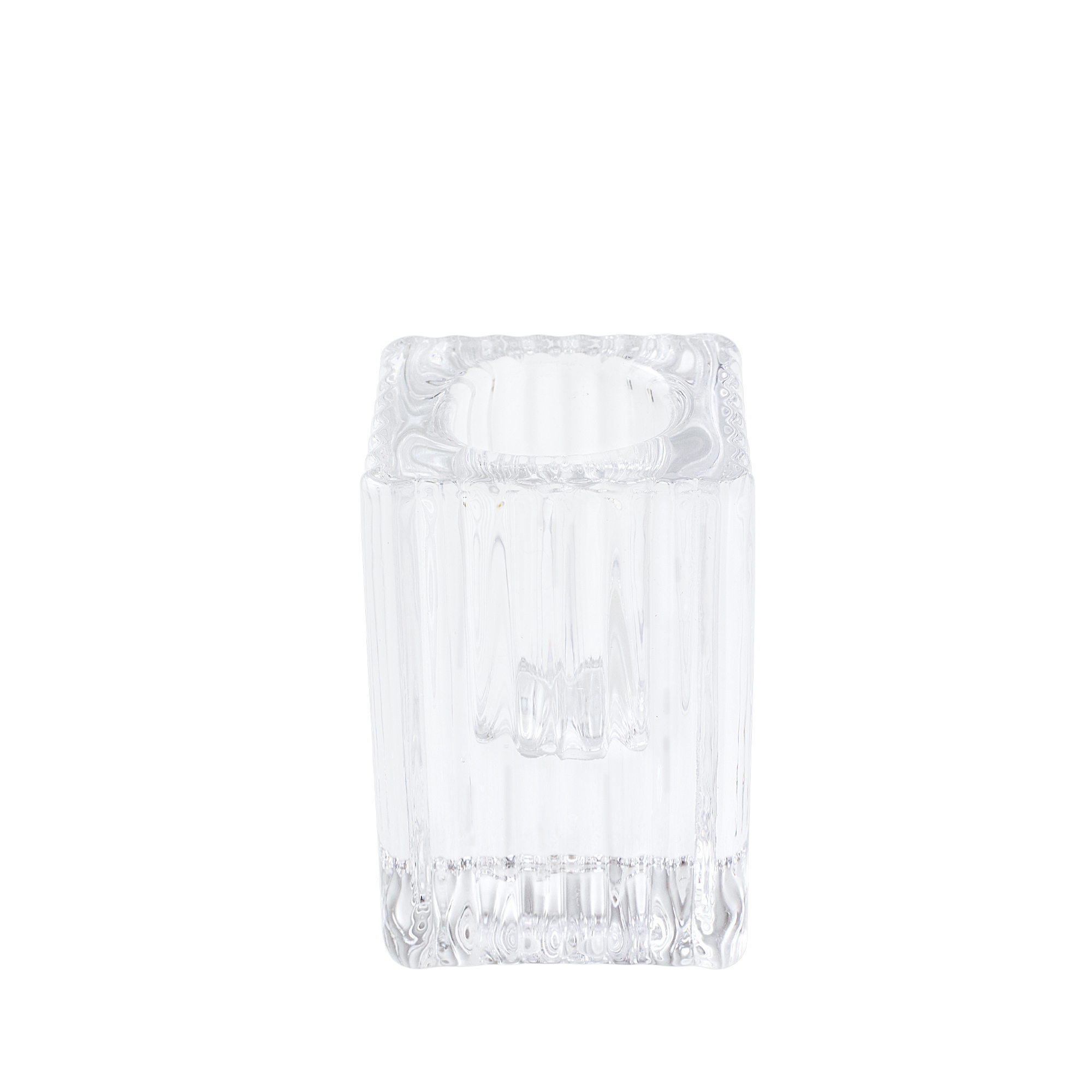 RIBBED SQUARE TAPER CANDLE HOLDER