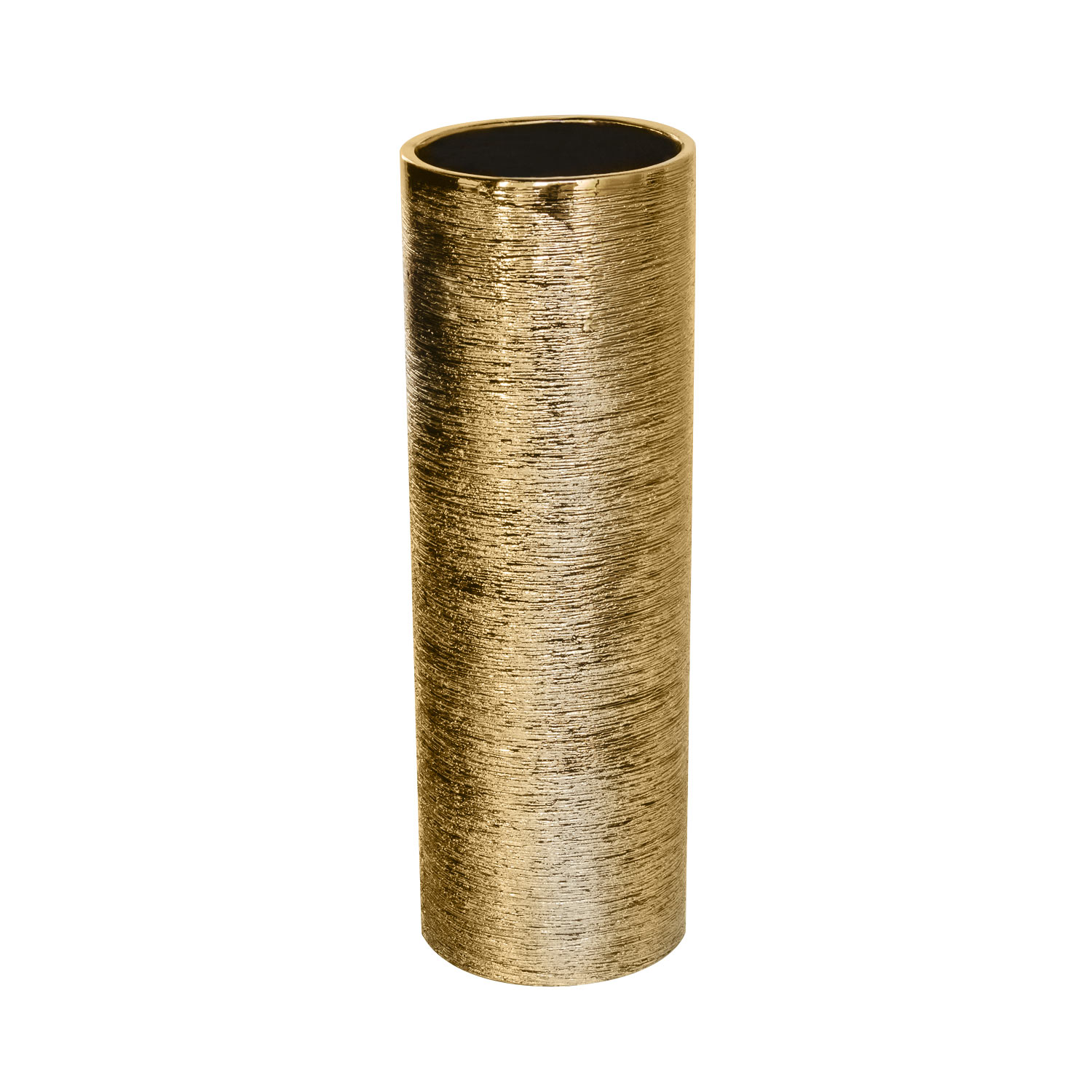 ETCH CYLINDER VASE - 4" × 4" × 12" - Gold - 12-Piece per Pack