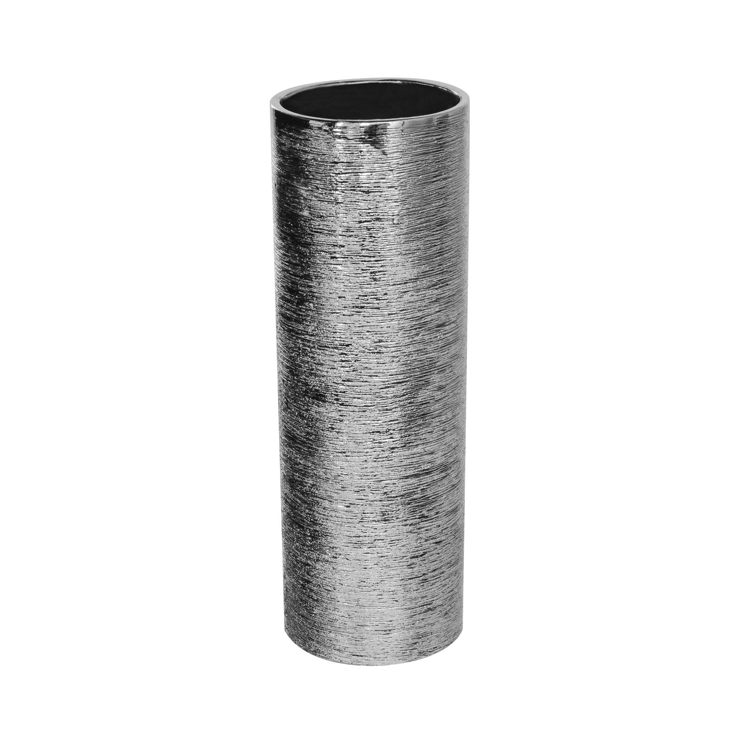 ETCH CYLINDER VASE - 4" × 4" × 12" - Silver - 12-Piece per Pack