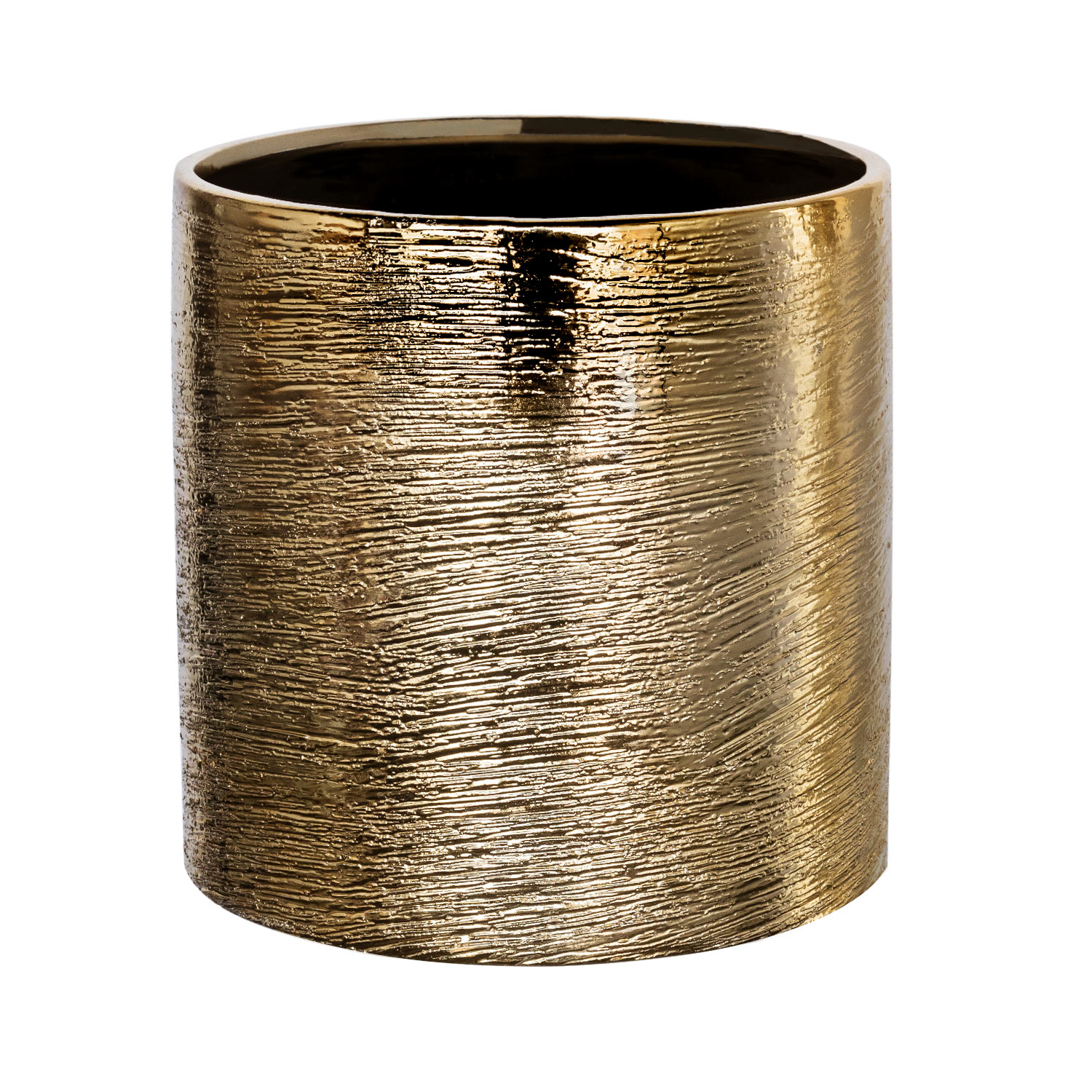 ETCH CYLINDER VASE - 6" × 6" - Gold - 6-Piece per Pack