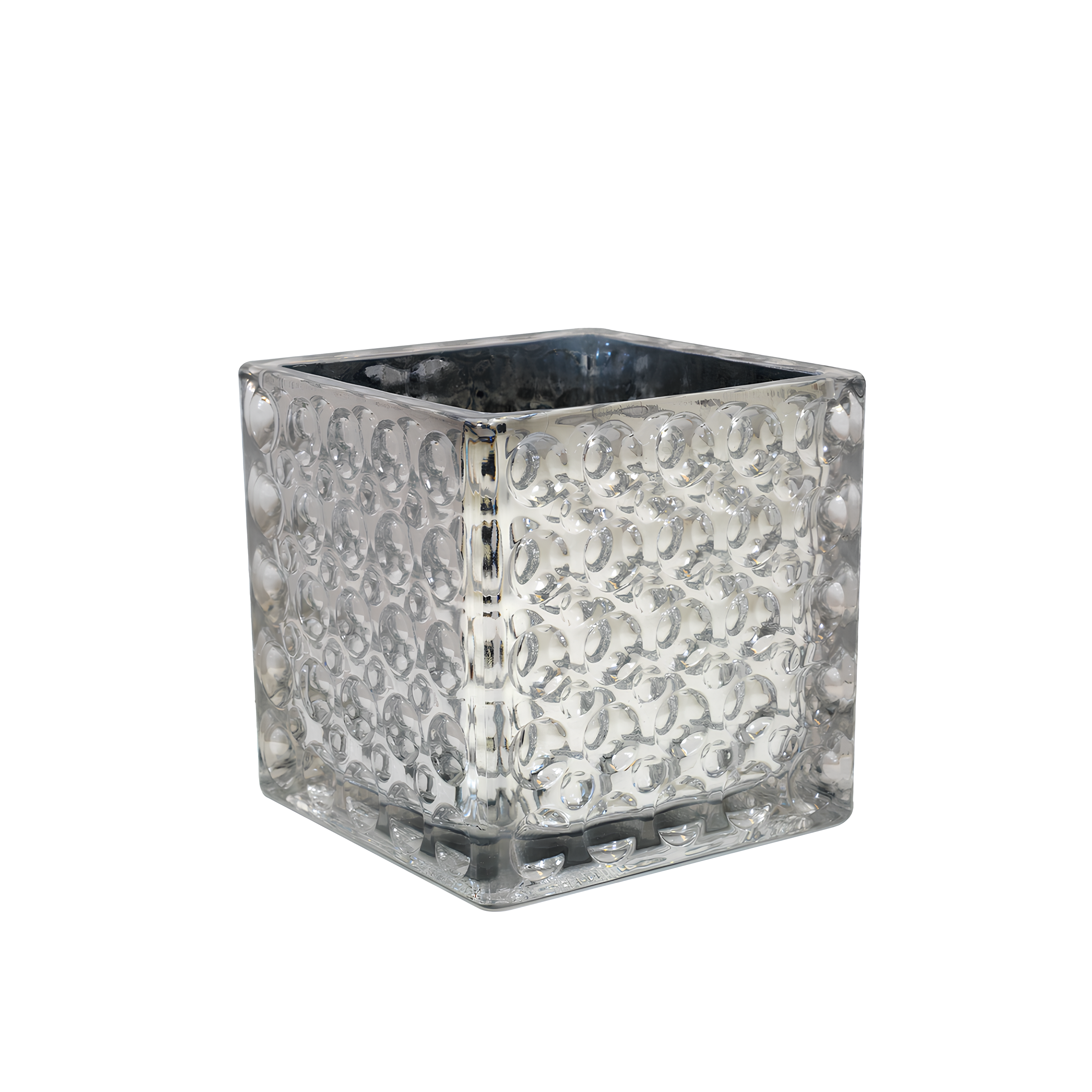 DIMPLED CUBE - 5" × 5" - Silver