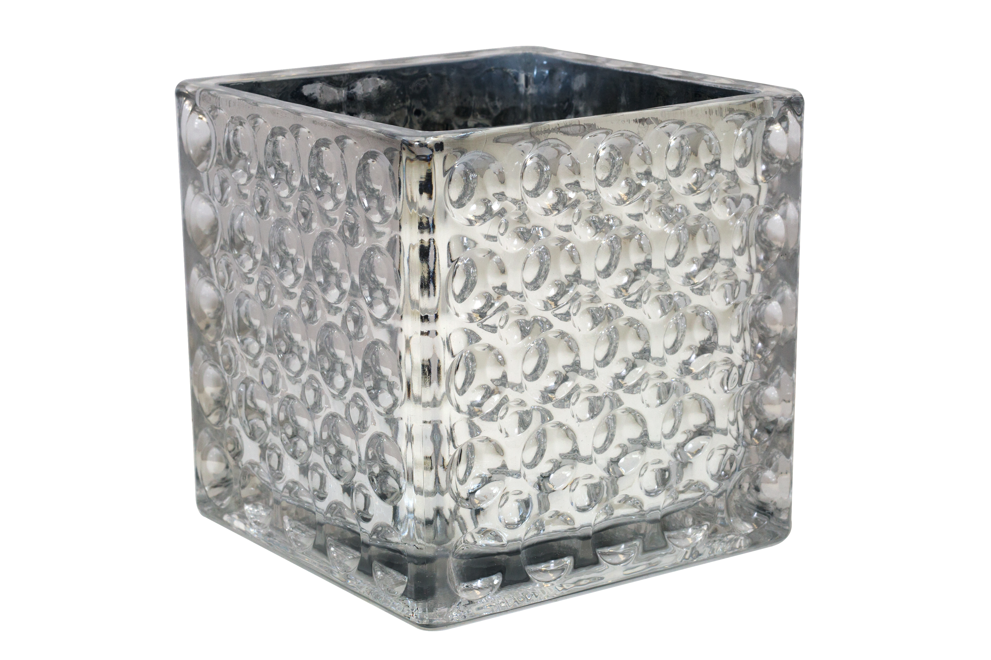 DIMPLED CUBE - 6" × 6" - Silver