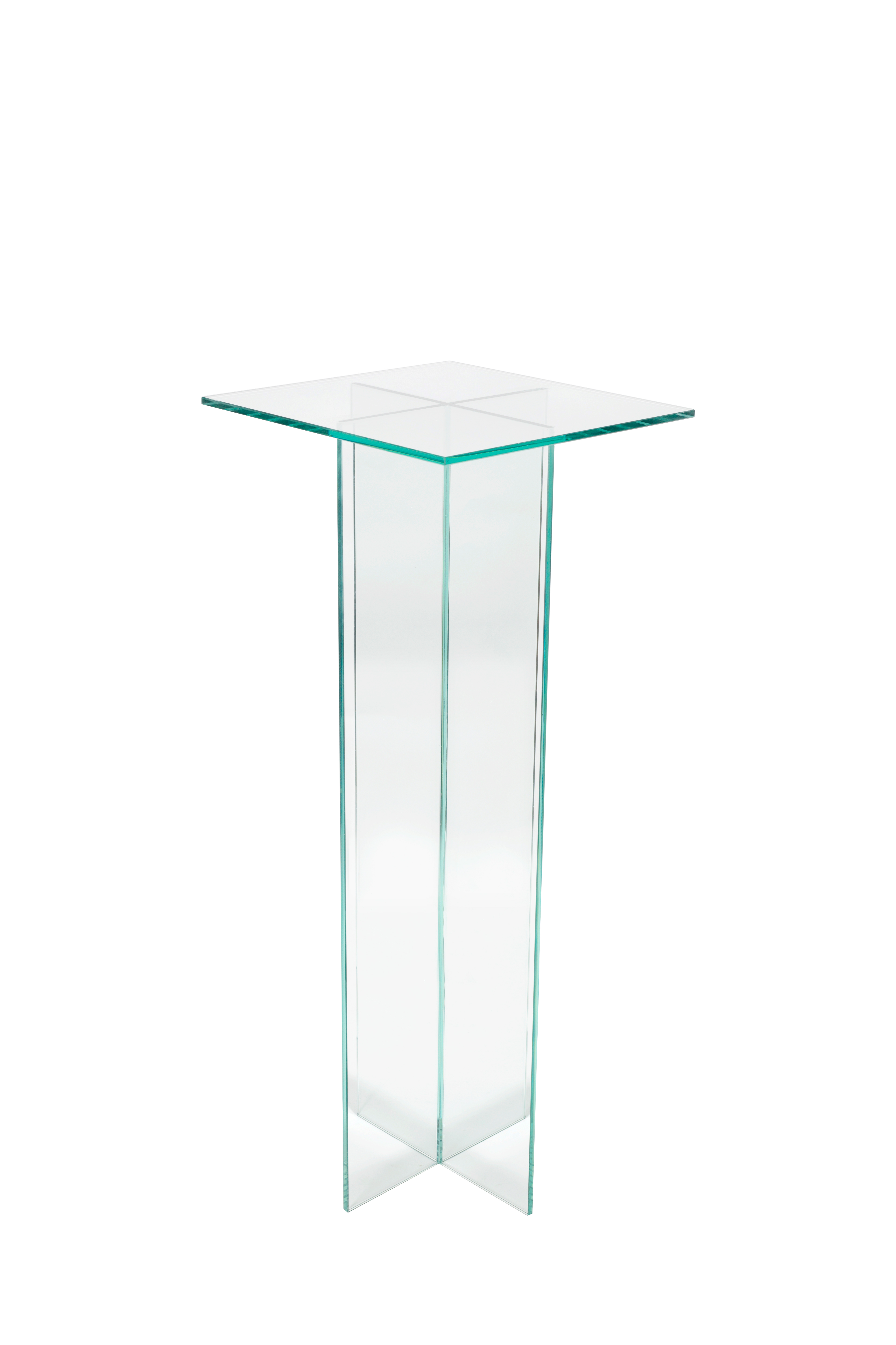 PLATE GLASS STAND - 12" × 12" × 30"