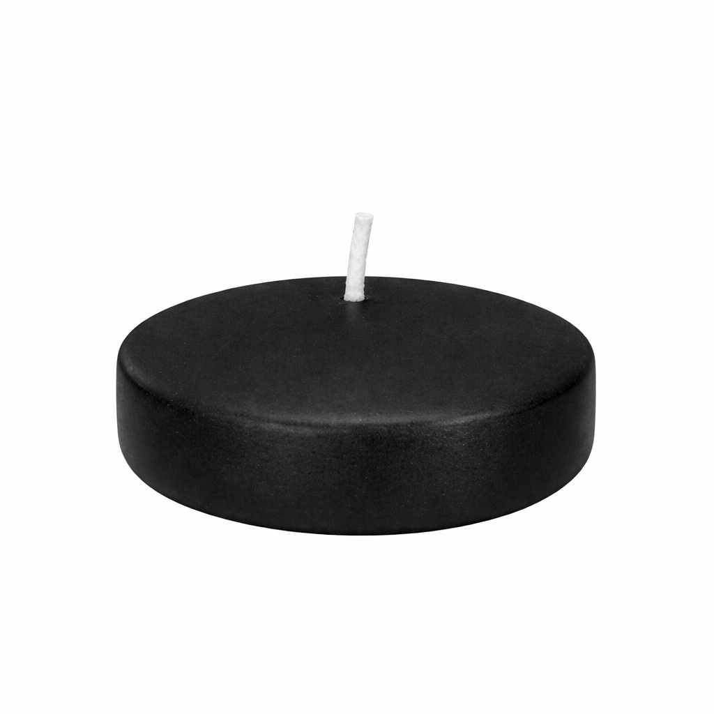FLOATING CANDLE - 3" × 1" - Black - 12-Piece per Pack