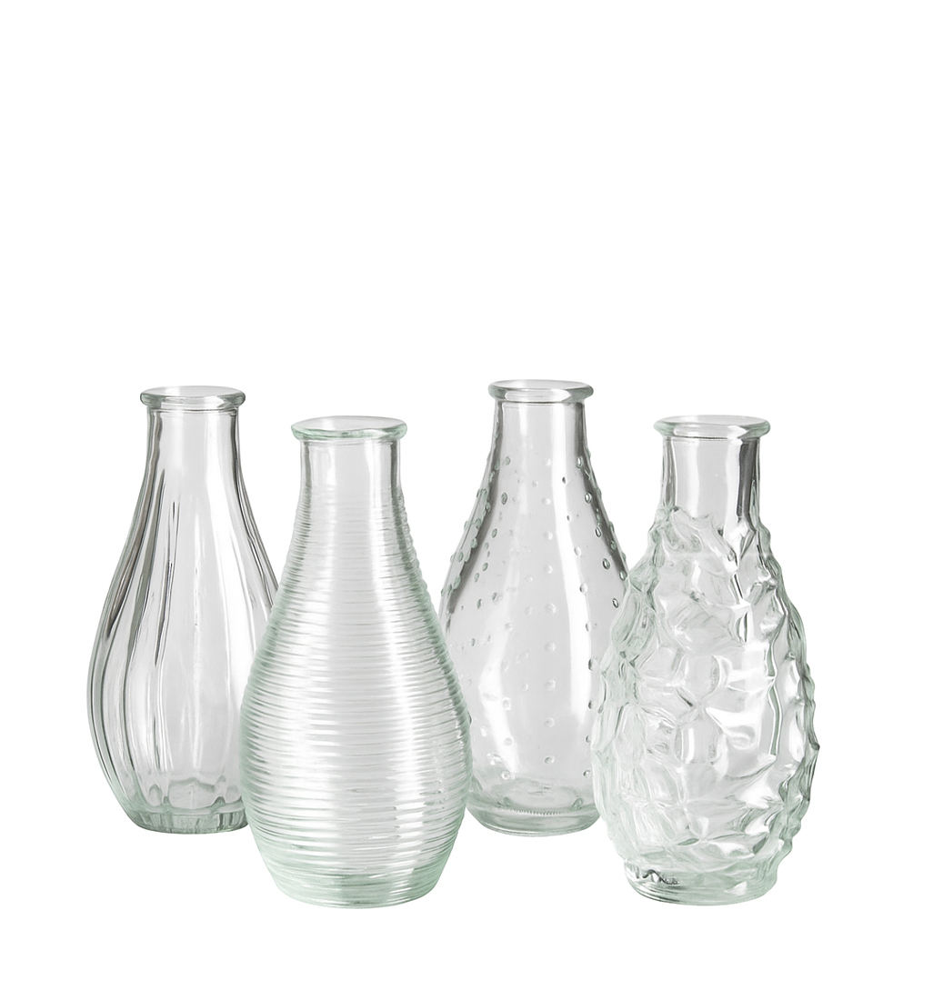 ROUNDED MINI BUD VASES, SET OF 4
