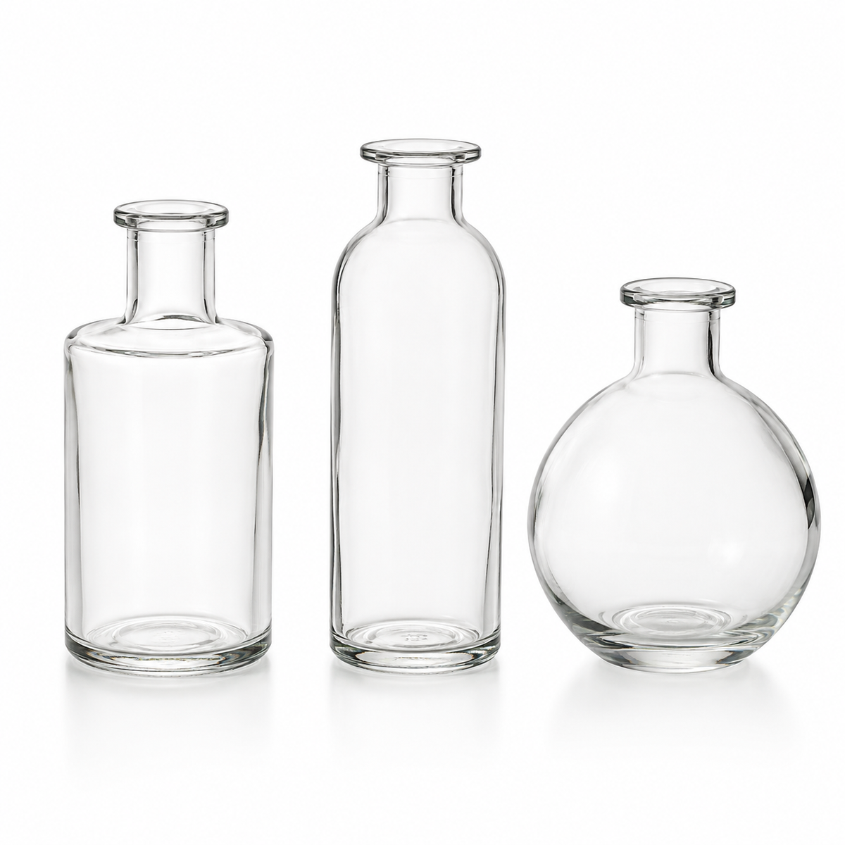 BUD VASE BOTTLES, SET OF 3