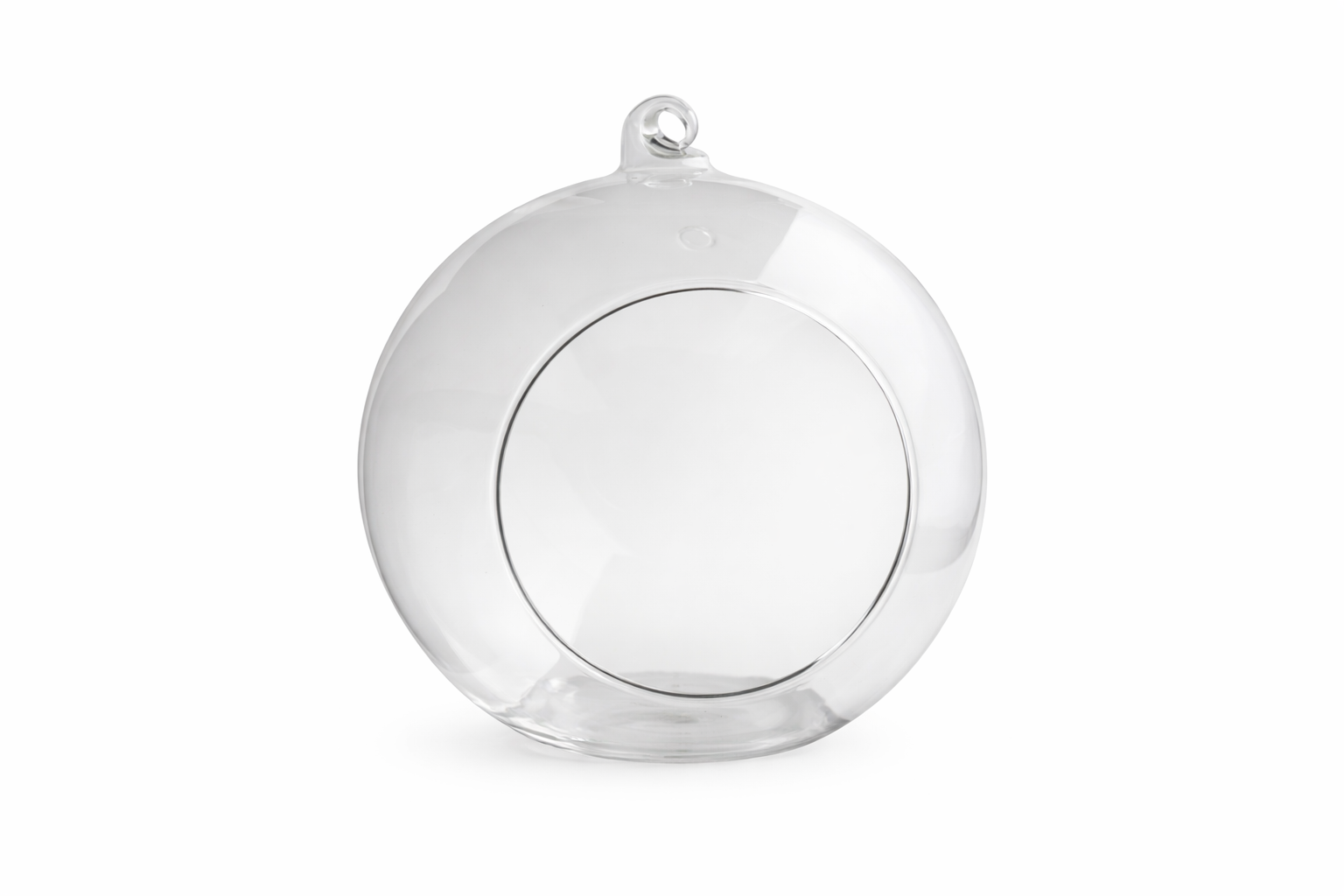 HANGING GLASS CANDLE HOLDER - 6.5" - Clear