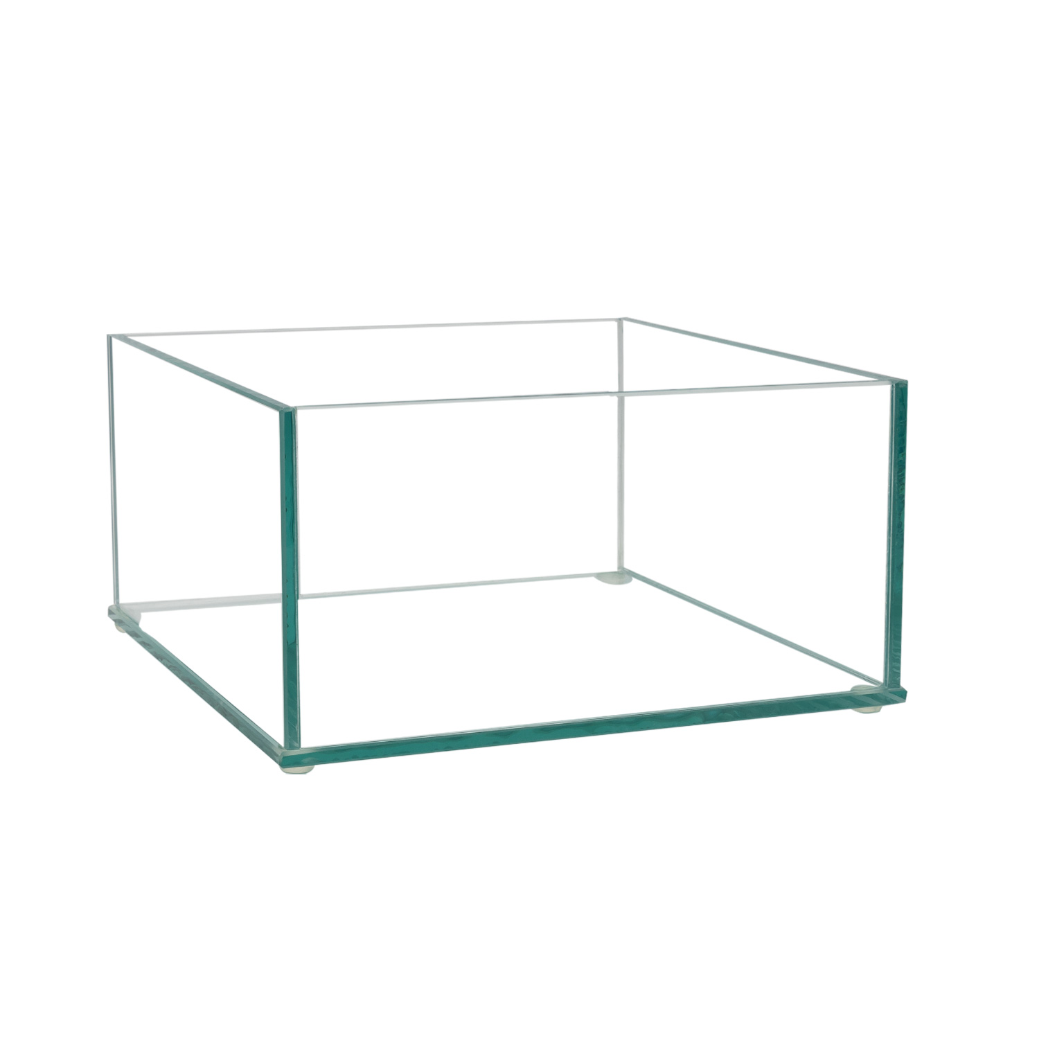 LOW RECTANGLE PLATE GLASS VASE - 8" × 8" × 4" - 6-Piece per Pack