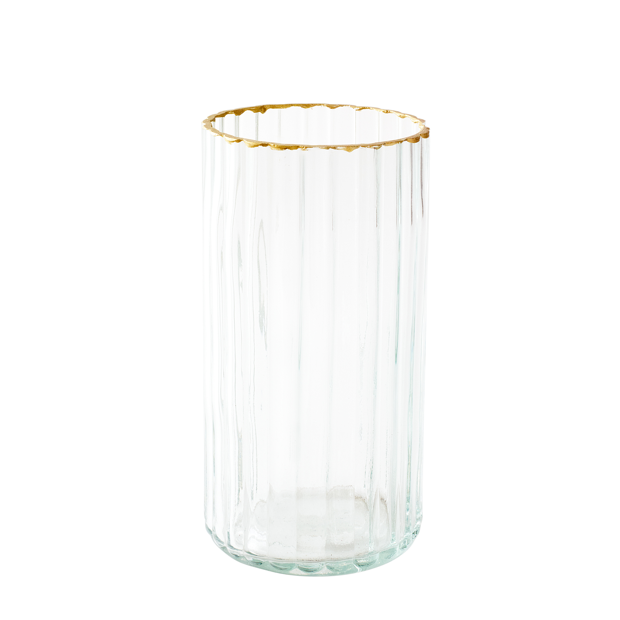 RIBBED CYLINDER VASE - Clear