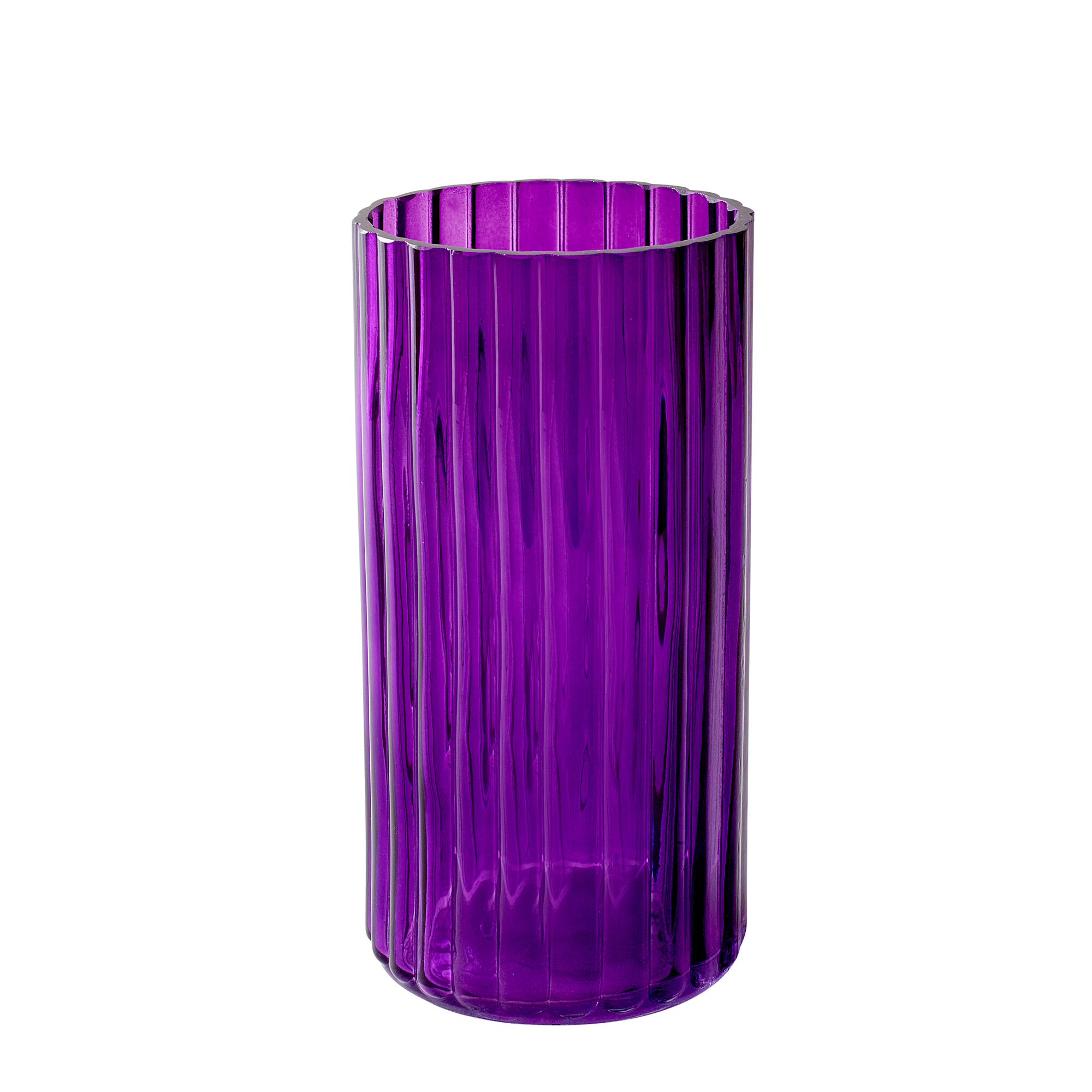 RIBBED CYLINDER VASE - Purple