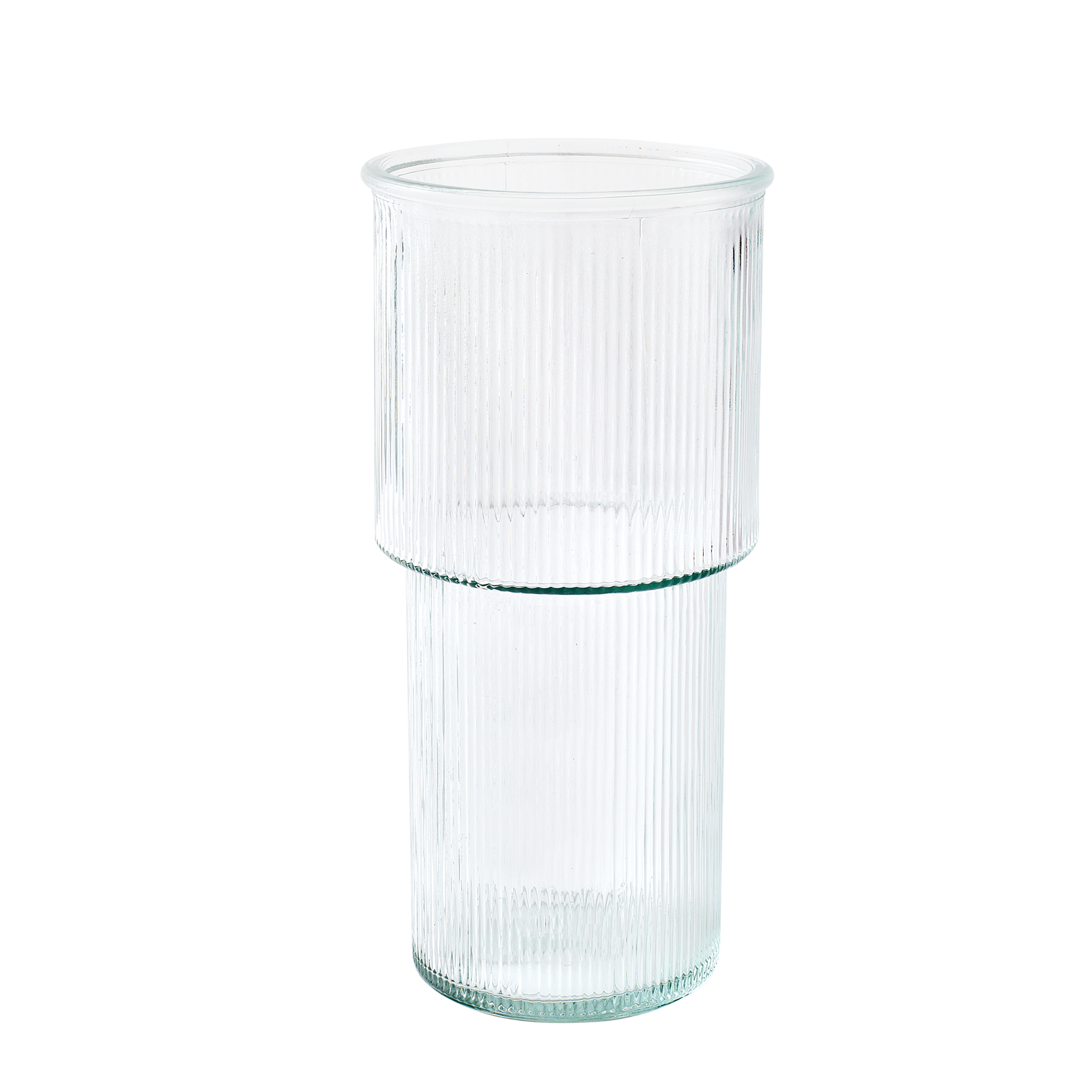 DOUBLE CYLINDER RIBBED VASE