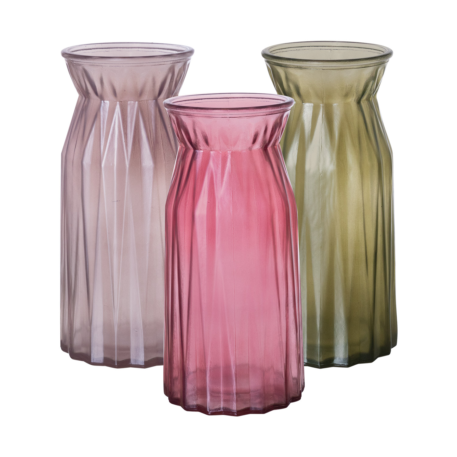 TALL GEO GLASS VASE - Pastel Assortment