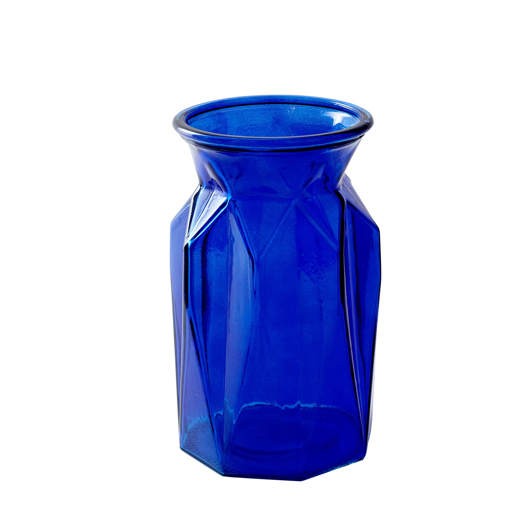GEOMETRIC GLASS VASE - Blue